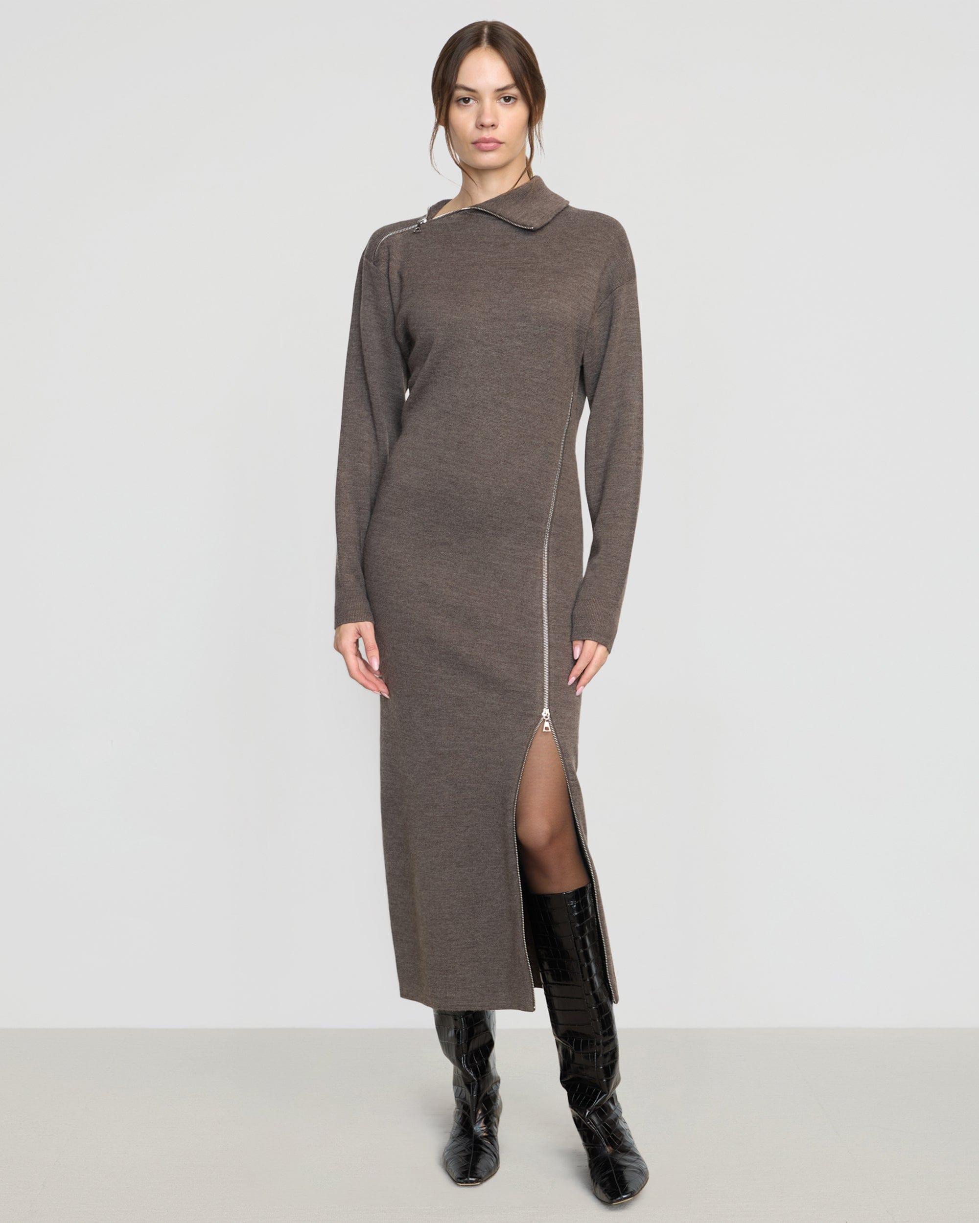 Yara Zipper Sweater Dress Product Image