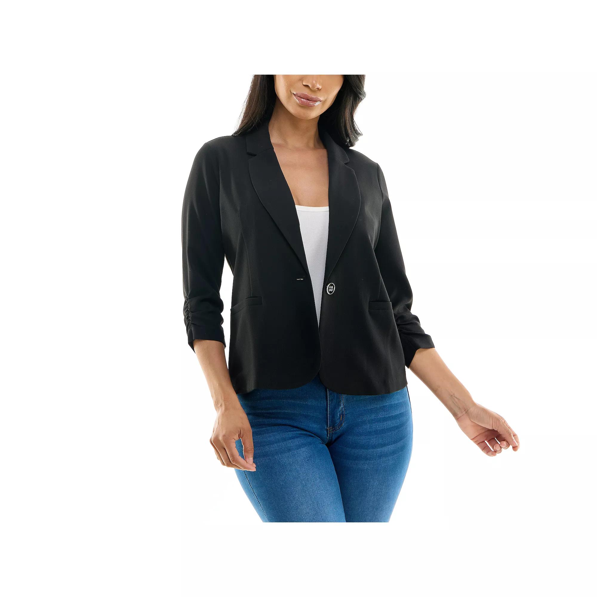 Women's Nina Leonard Crop Blazer, Size: Large, Black Product Image