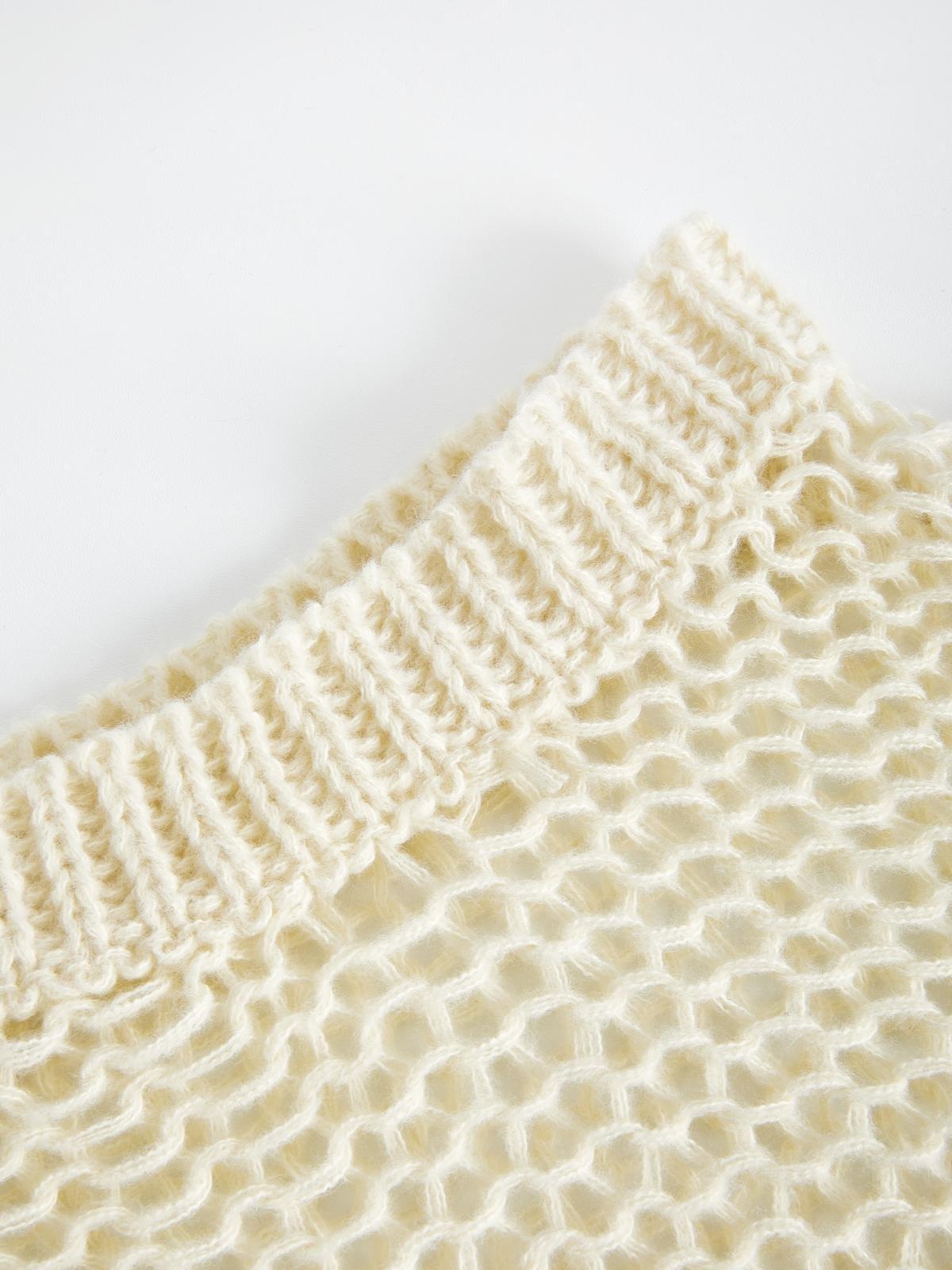 Crochet Hollow Long Sleeve Knit Top Product Image