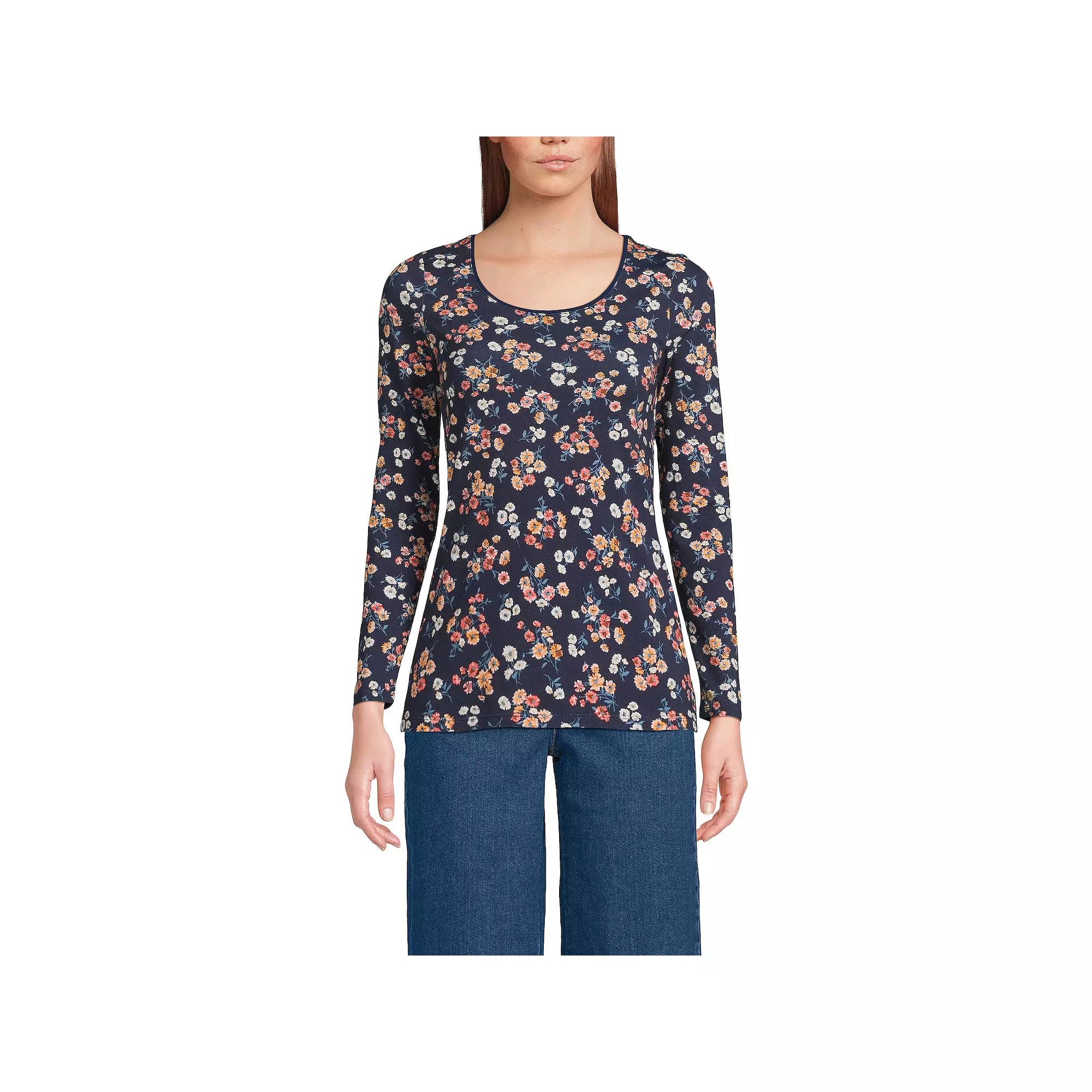 Petite Lands' End Jersey Scoopneck T-Shirt, Women's,  Product Image