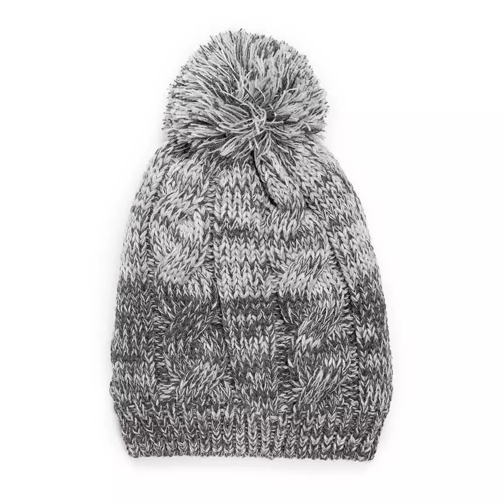 Women's MUK LUKS Heat Retainer Beanie, Medium Gray Grey Product Image