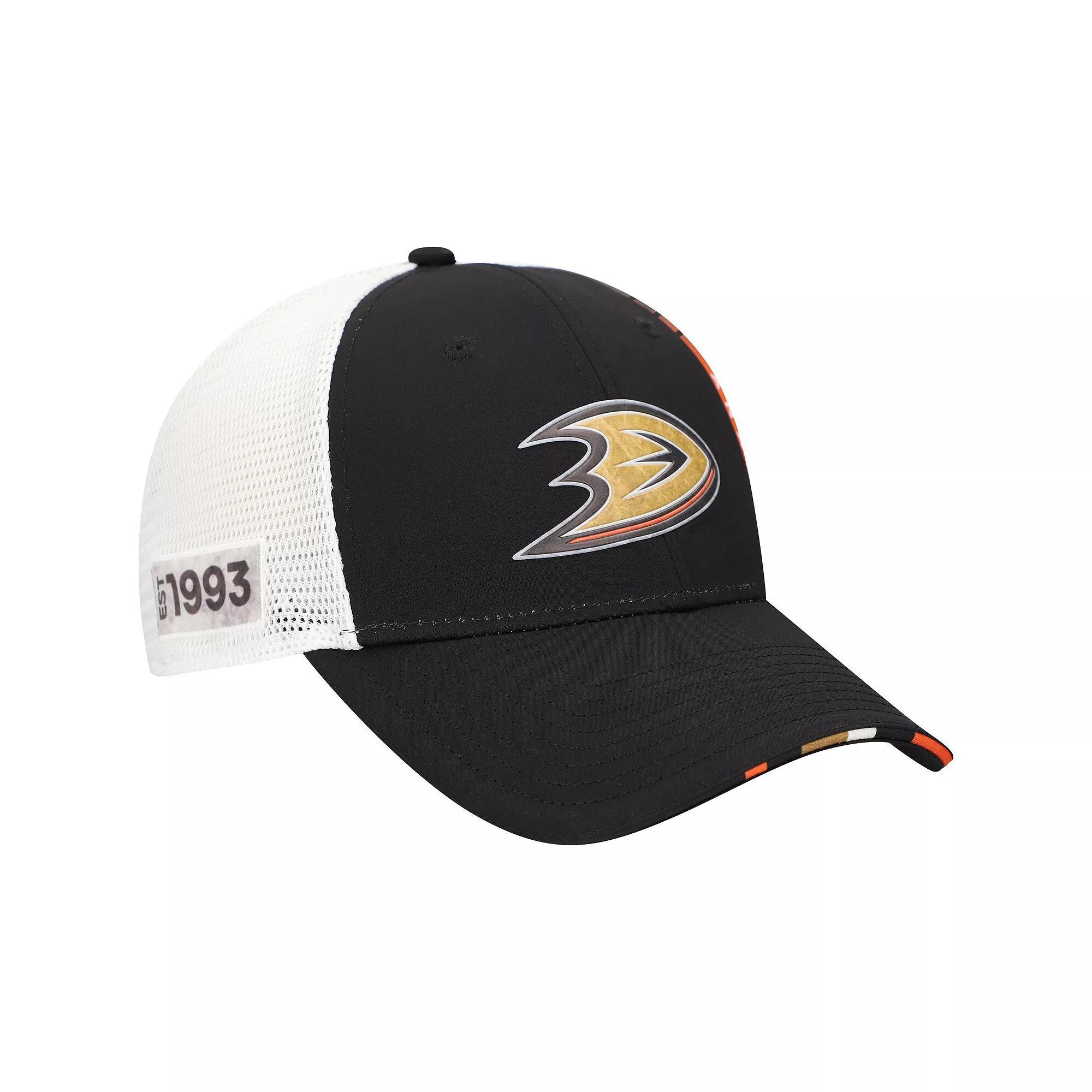 Men's Fanatics  Black Anaheim Ducks Authentic Pro Draft Adjustable Trucker Hat, Dks Black Product Image