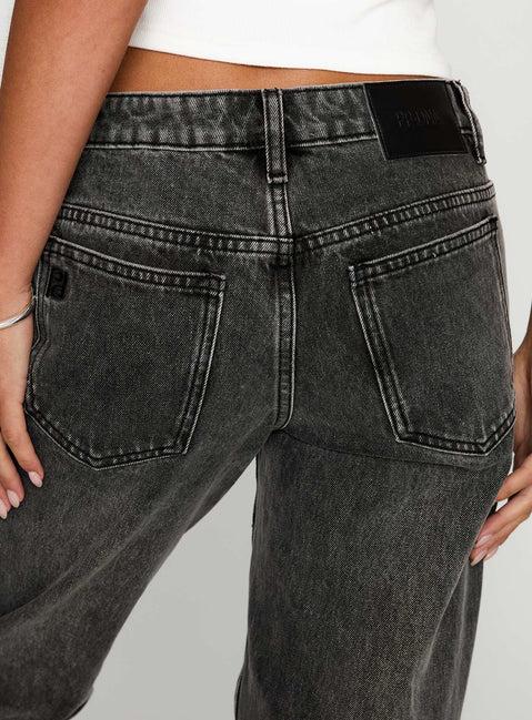 Better Half Low Rise Straight Leg Jeans Charcoal Product Image