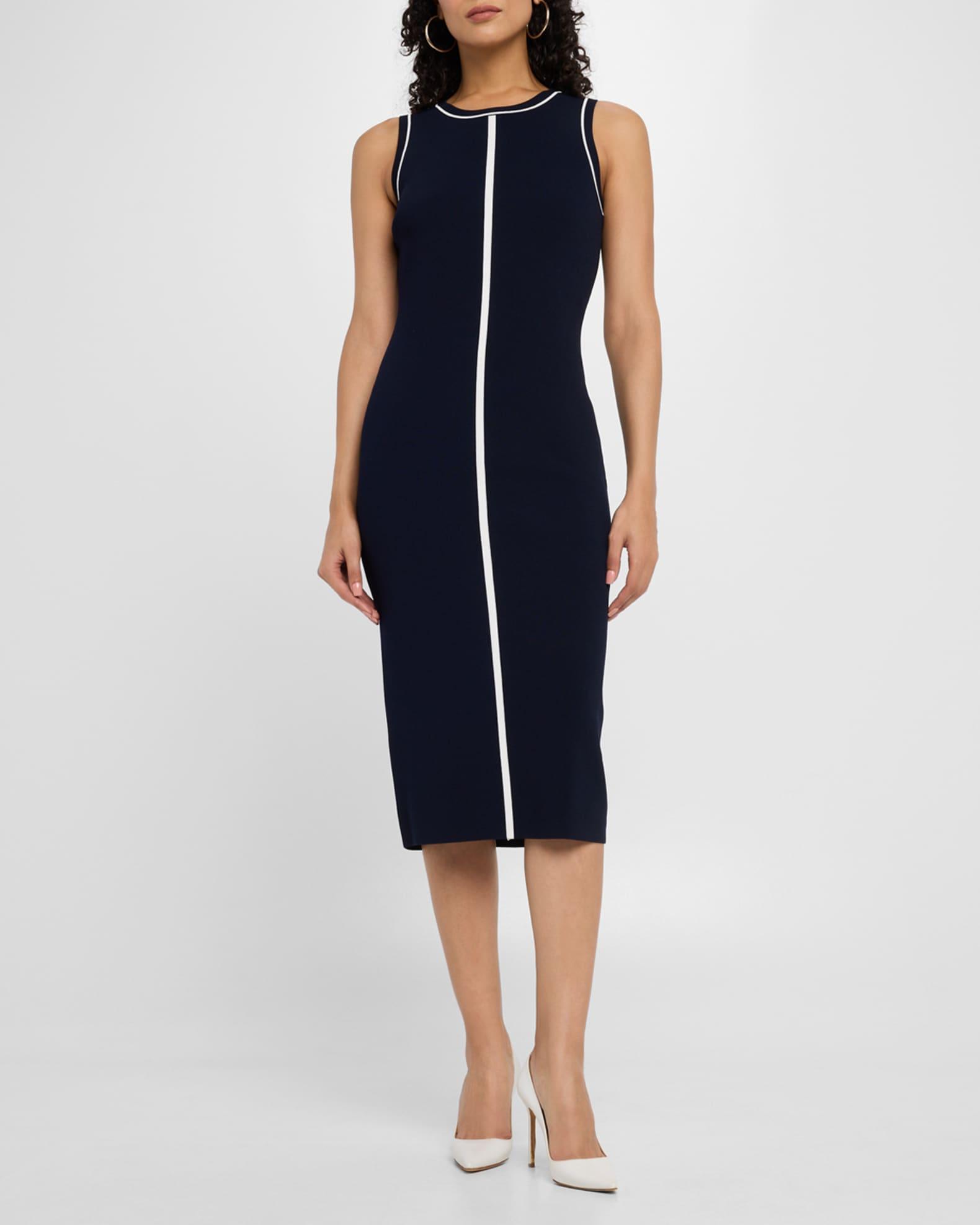 The Adrianna Contrast-Stripe Midi Sweater Dress Product Image