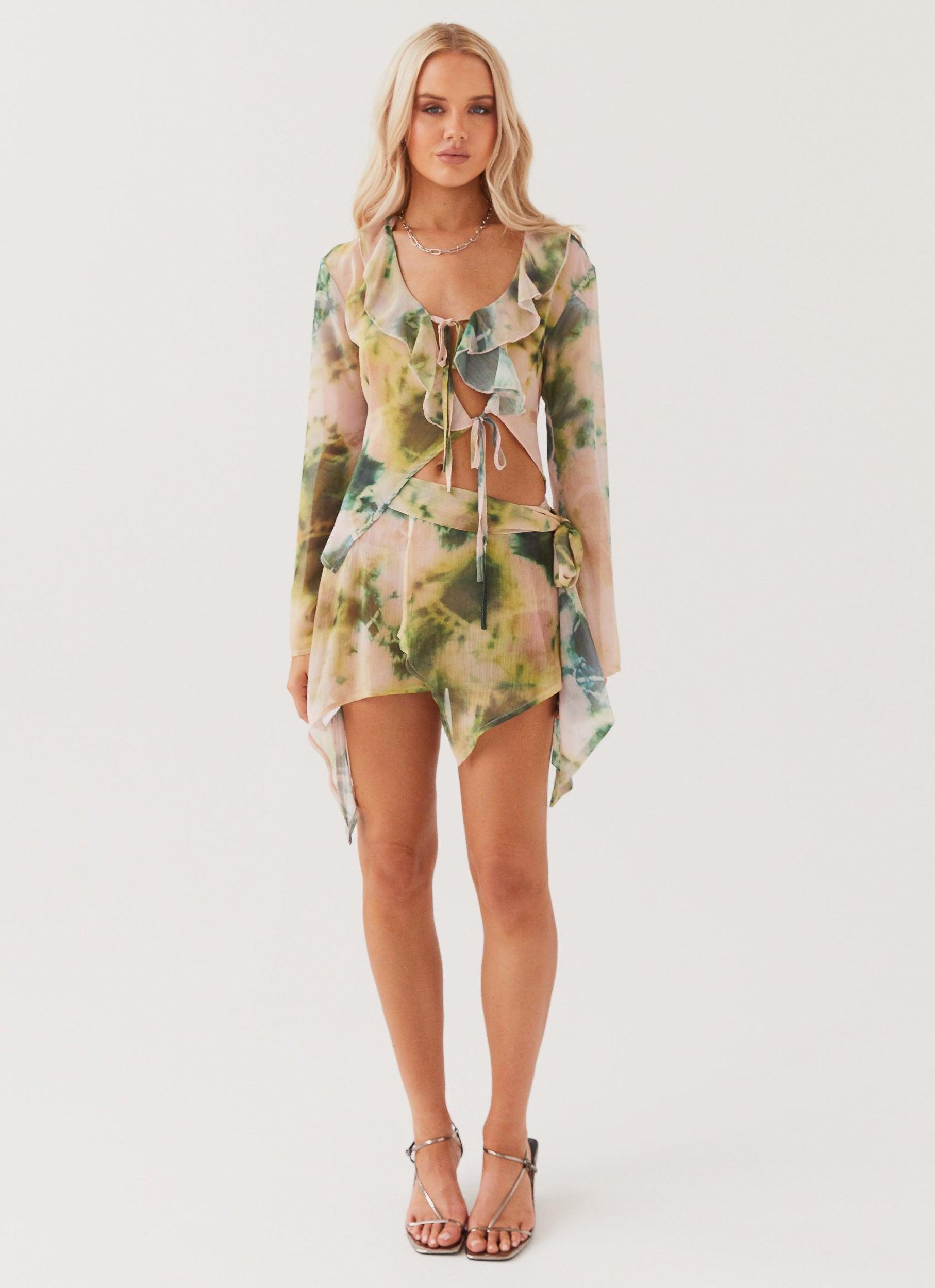 Sariah Tie Long Sleeve Top - Rainforest Product Image