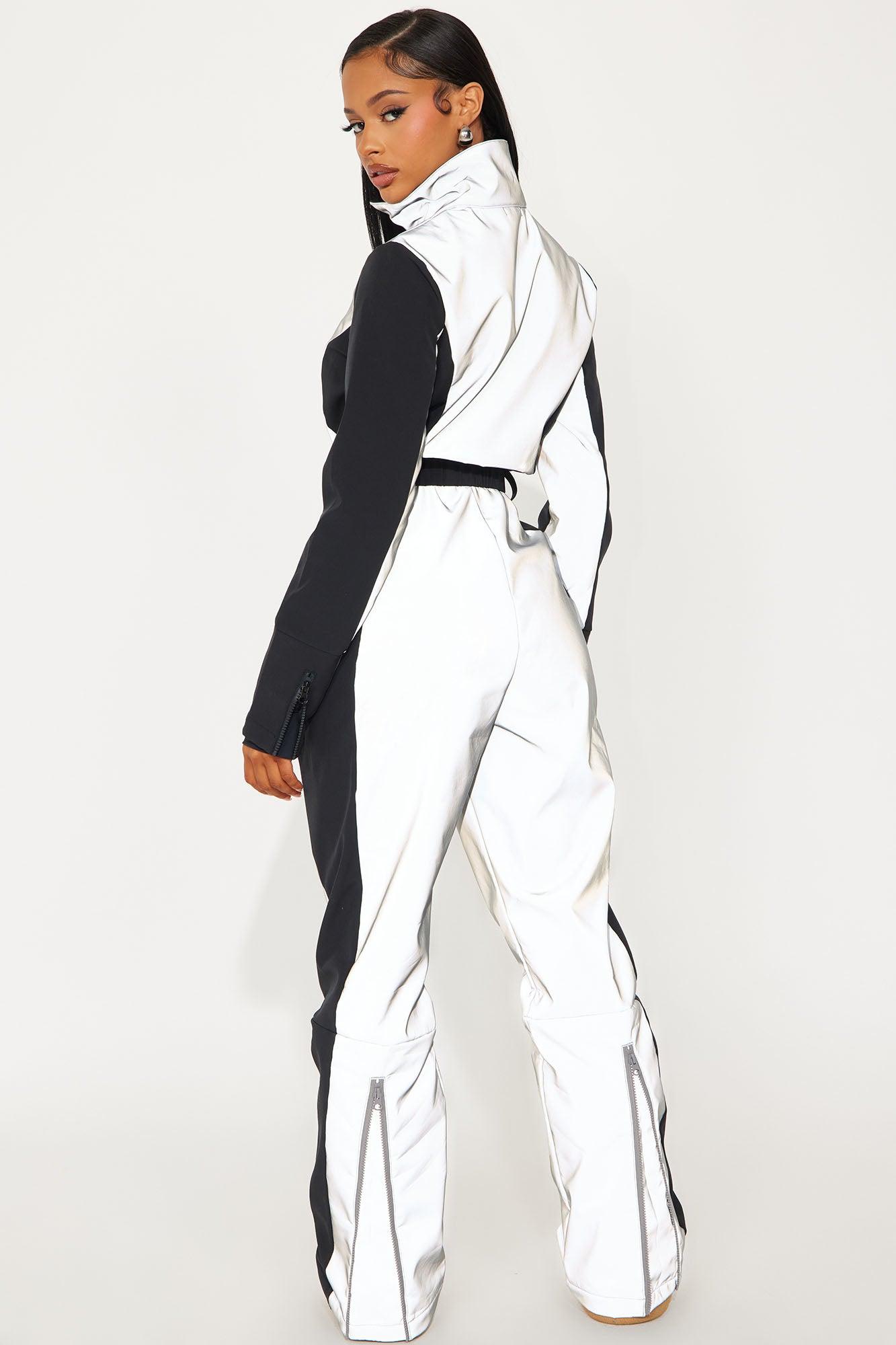 Winter Sports Reflective Ski Jumpsuit - Black Product Image