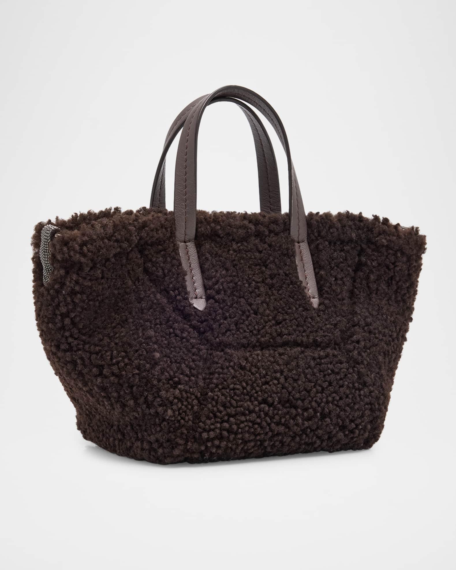 Duo Shearling Mini Shopper Tote Bag Product Image