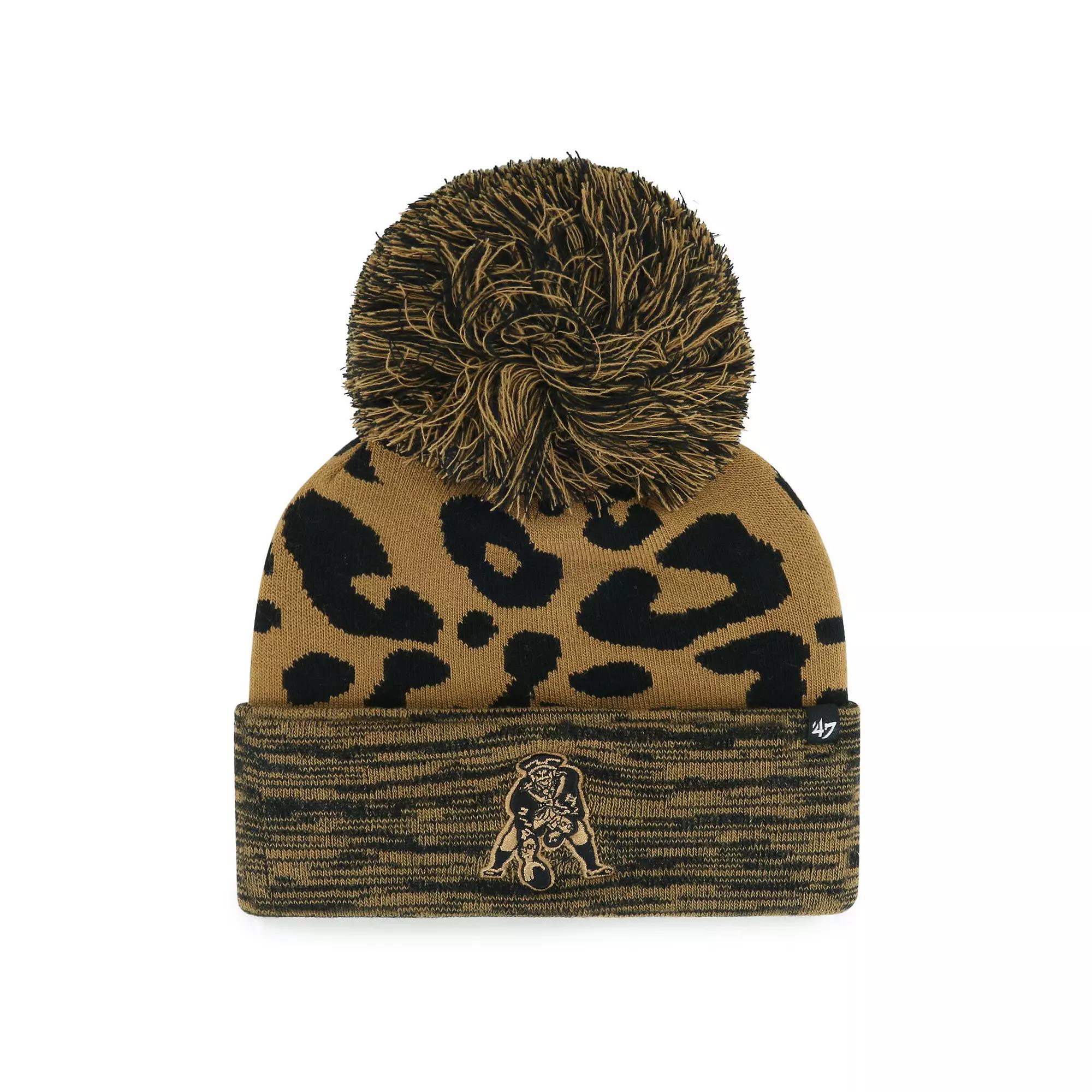 Women's '47  Brown New England Patriots Rosette Cuffed Knit Hat with Pom Product Image