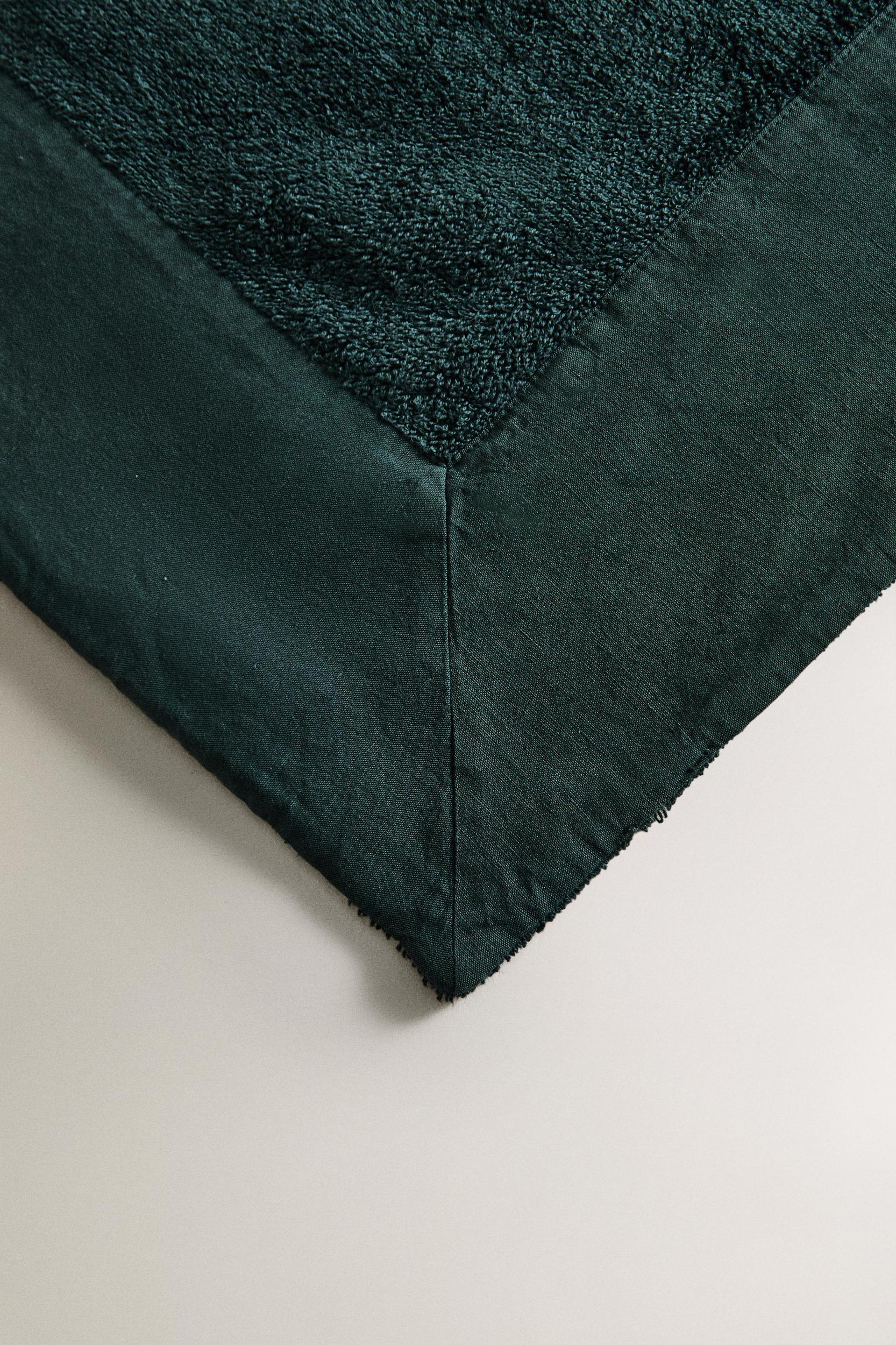 COTTON BEACH TOWEL WITH LINEN BORDER Product Image