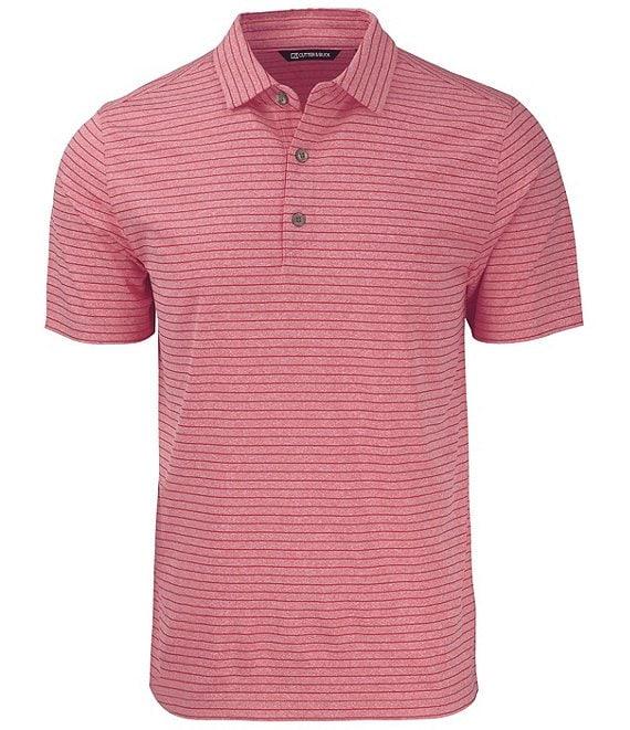 Cutter & Buck Big & Tall Performance Stretch Forge Eco Heather Stripe Short Sleeve Polo Shirt Product Image