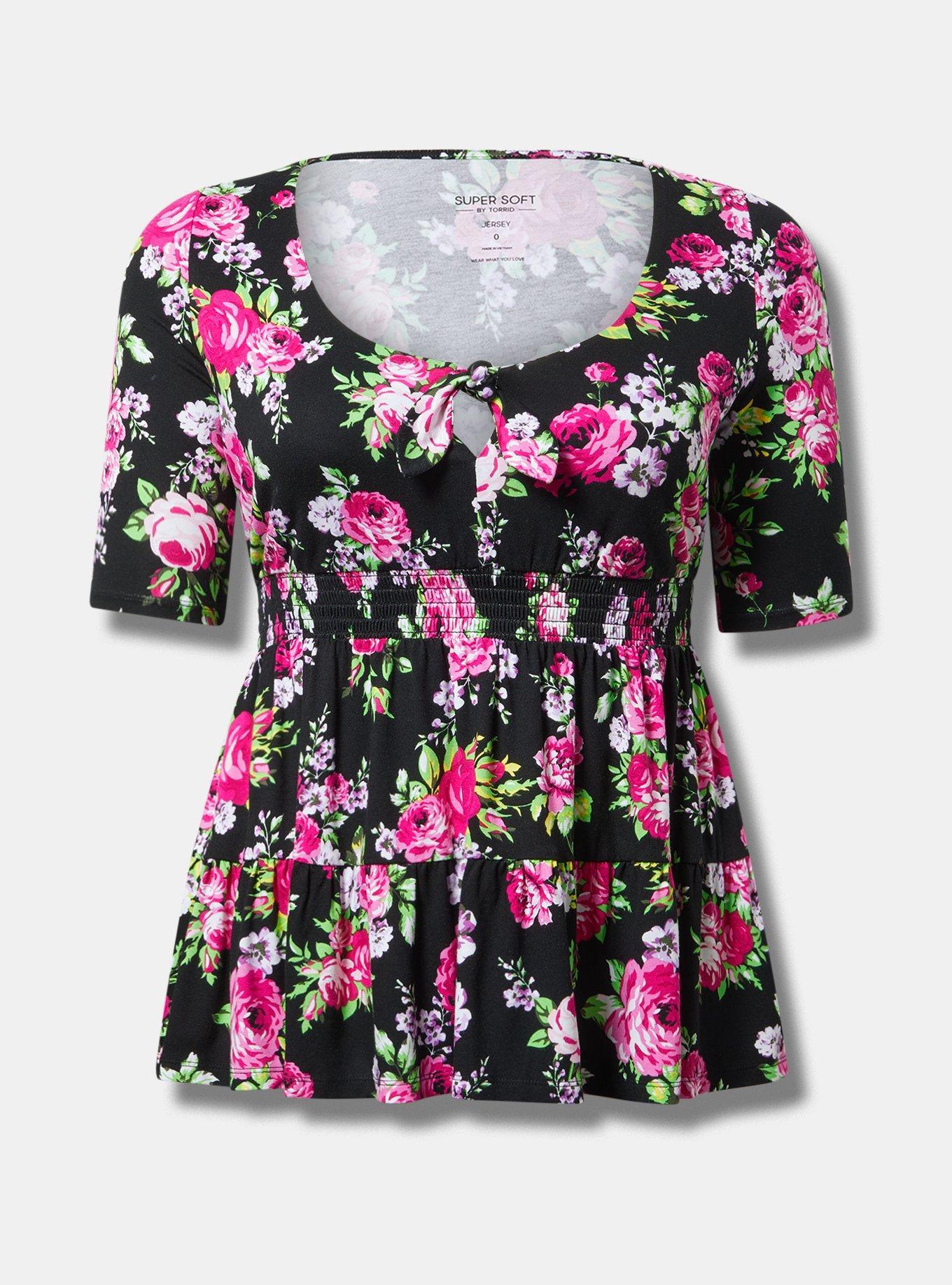 Tie Front Babydoll Top Product Image