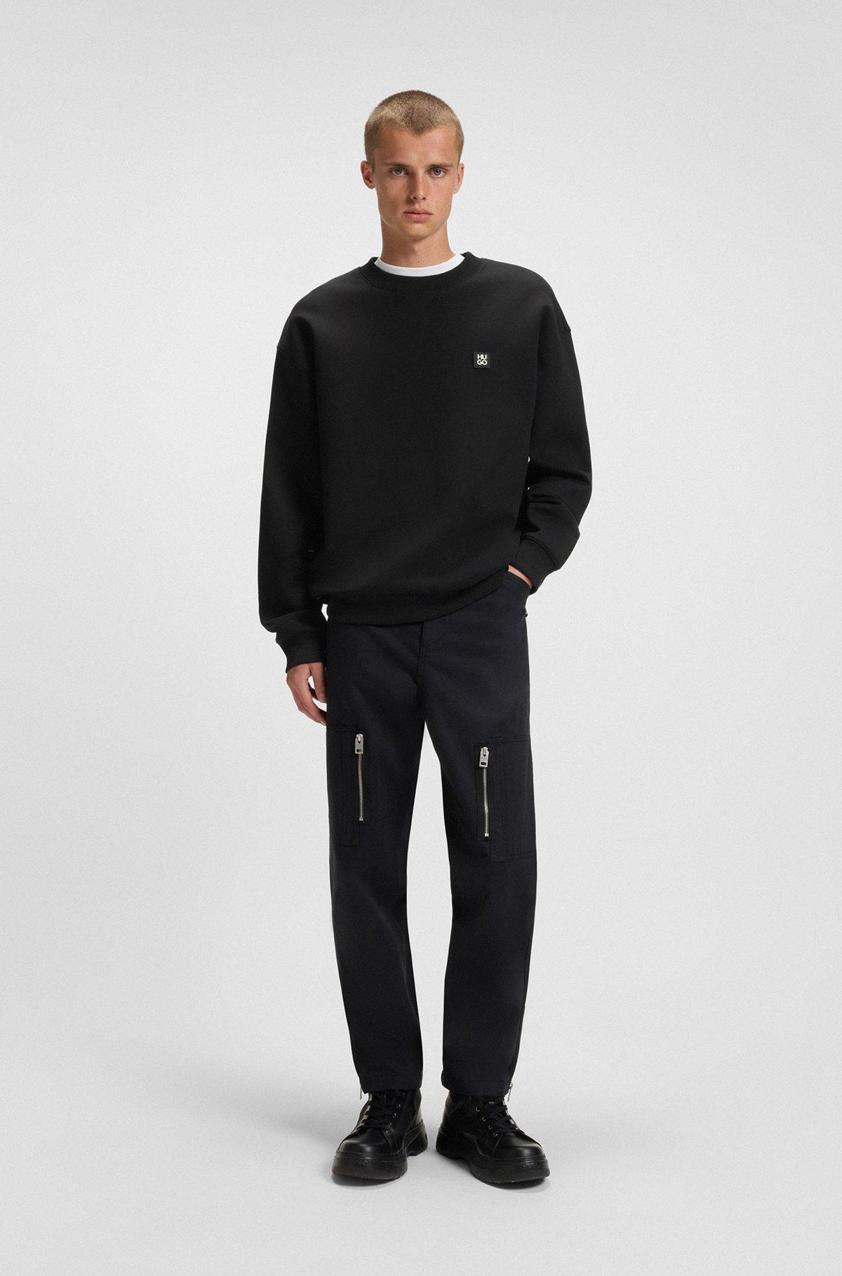 HUGO - Sweatshirt with stacked logo - Black Product Image