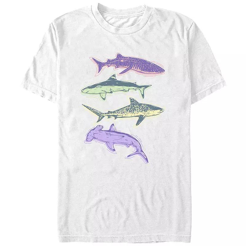 Men's Colorful Sharks Graphic Tee,  Product Image