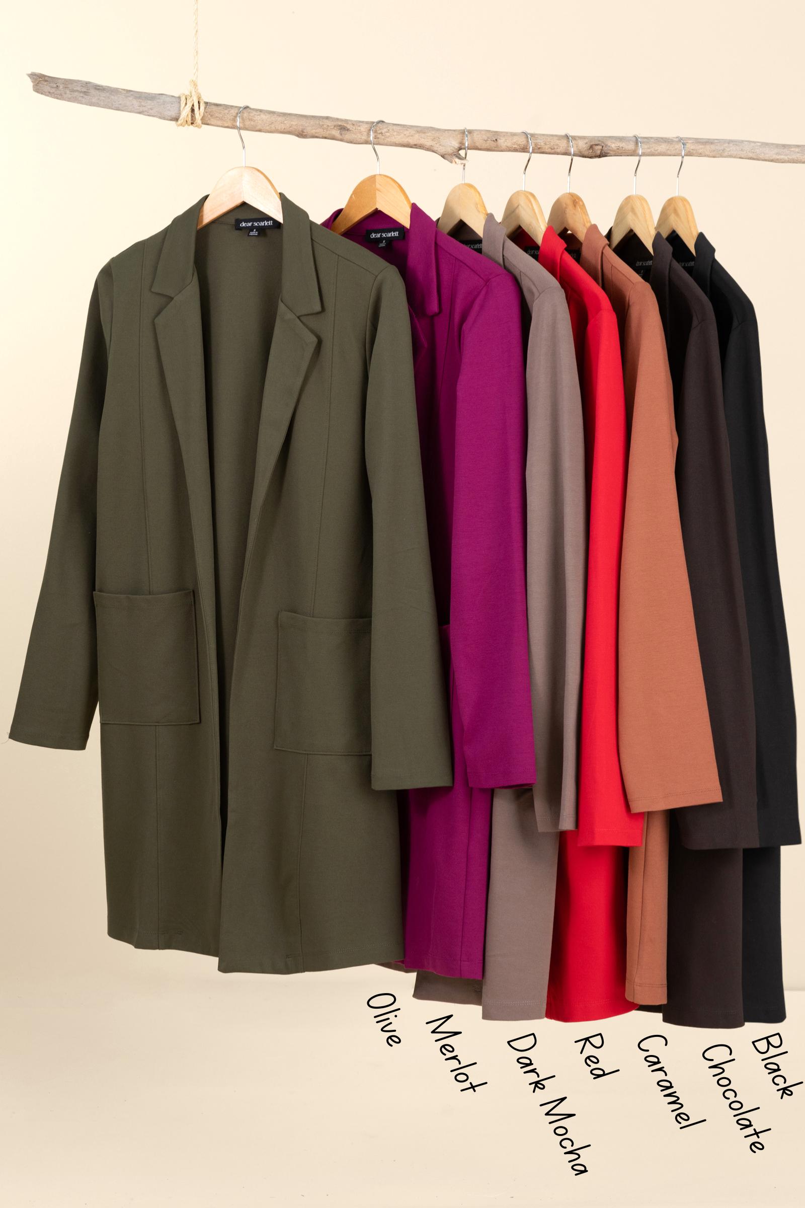 Lapel Front Pocket Cardigan Jacket Product Image