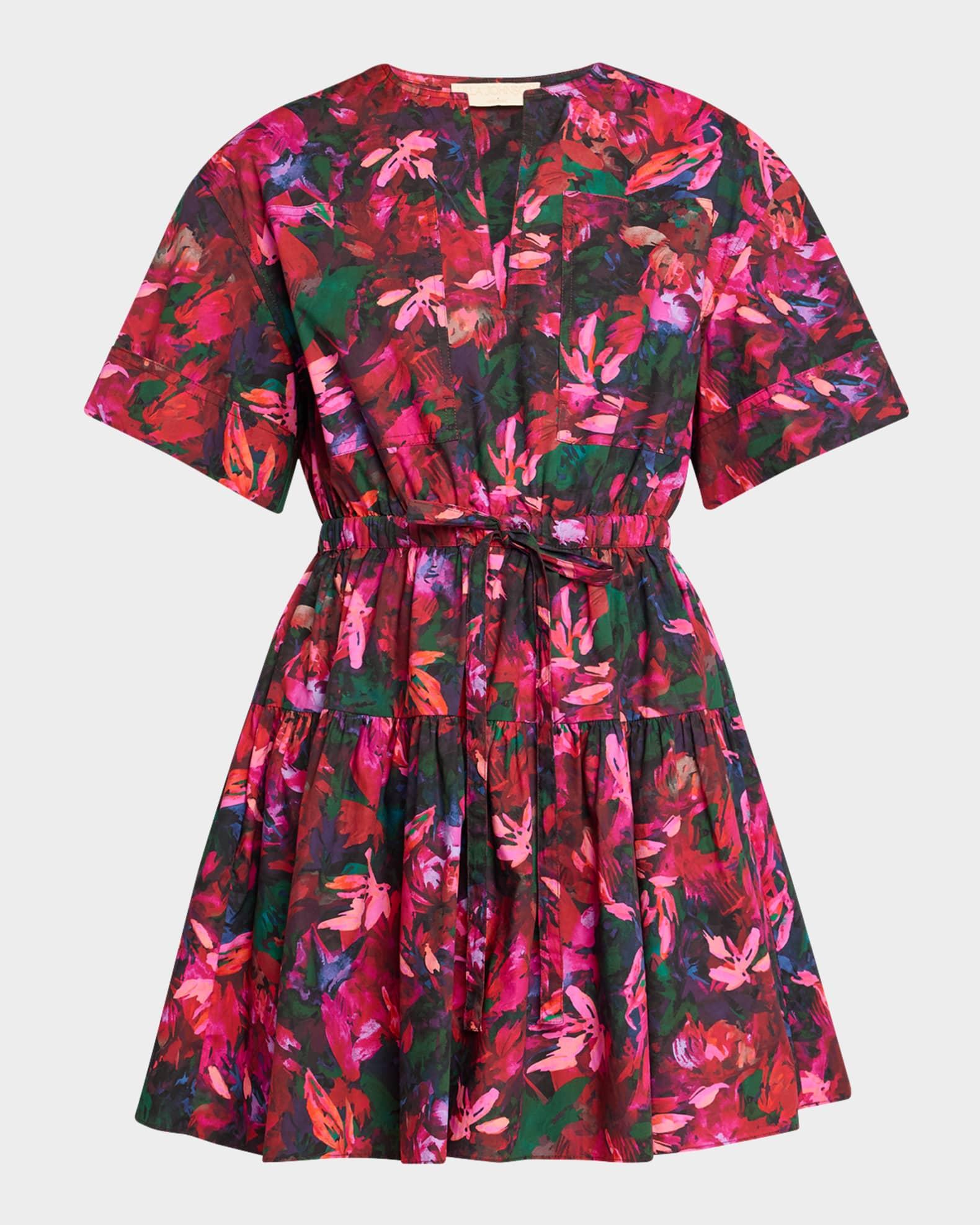 Nadira Floral Short-Sleeve Mini Dress Product Image