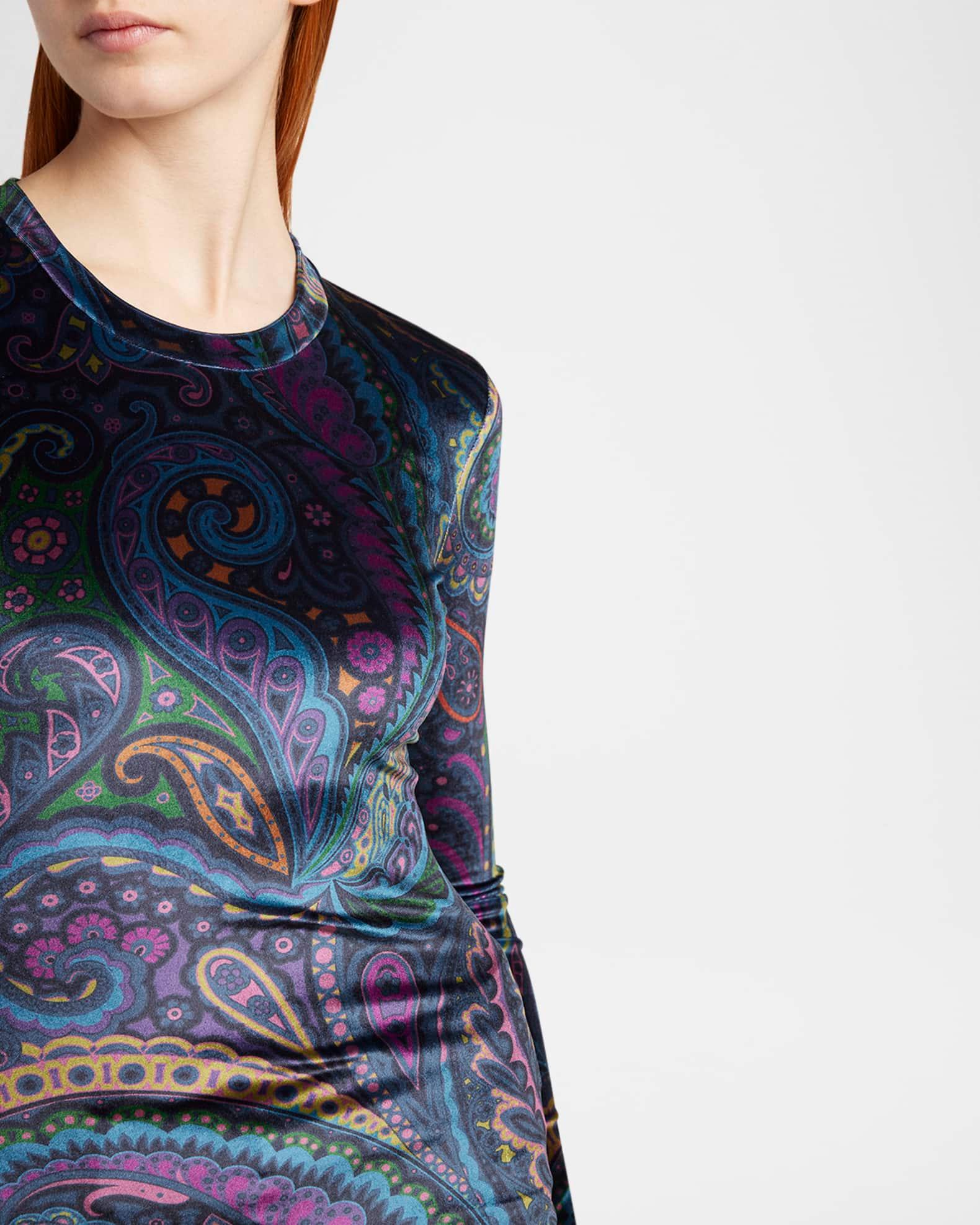 Emerald Paisley Velvet Long-Sleeve Top Product Image