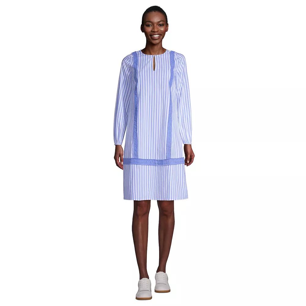 Women's Lands' End Poplin Relaxed-Fit Splitneck Dress,  Product Image