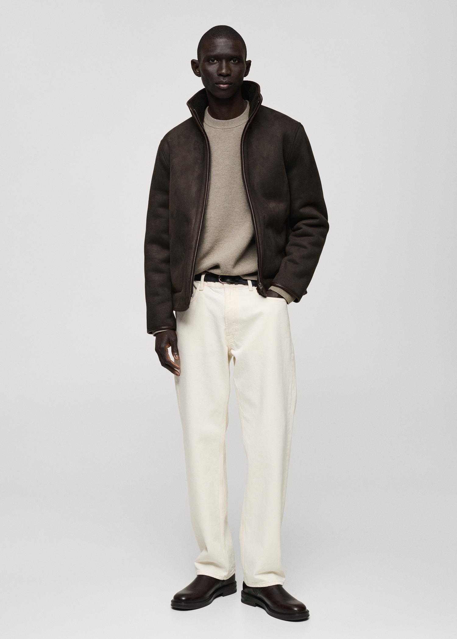 Reversible sheepskin jacket - Men | MANGO USA Product Image