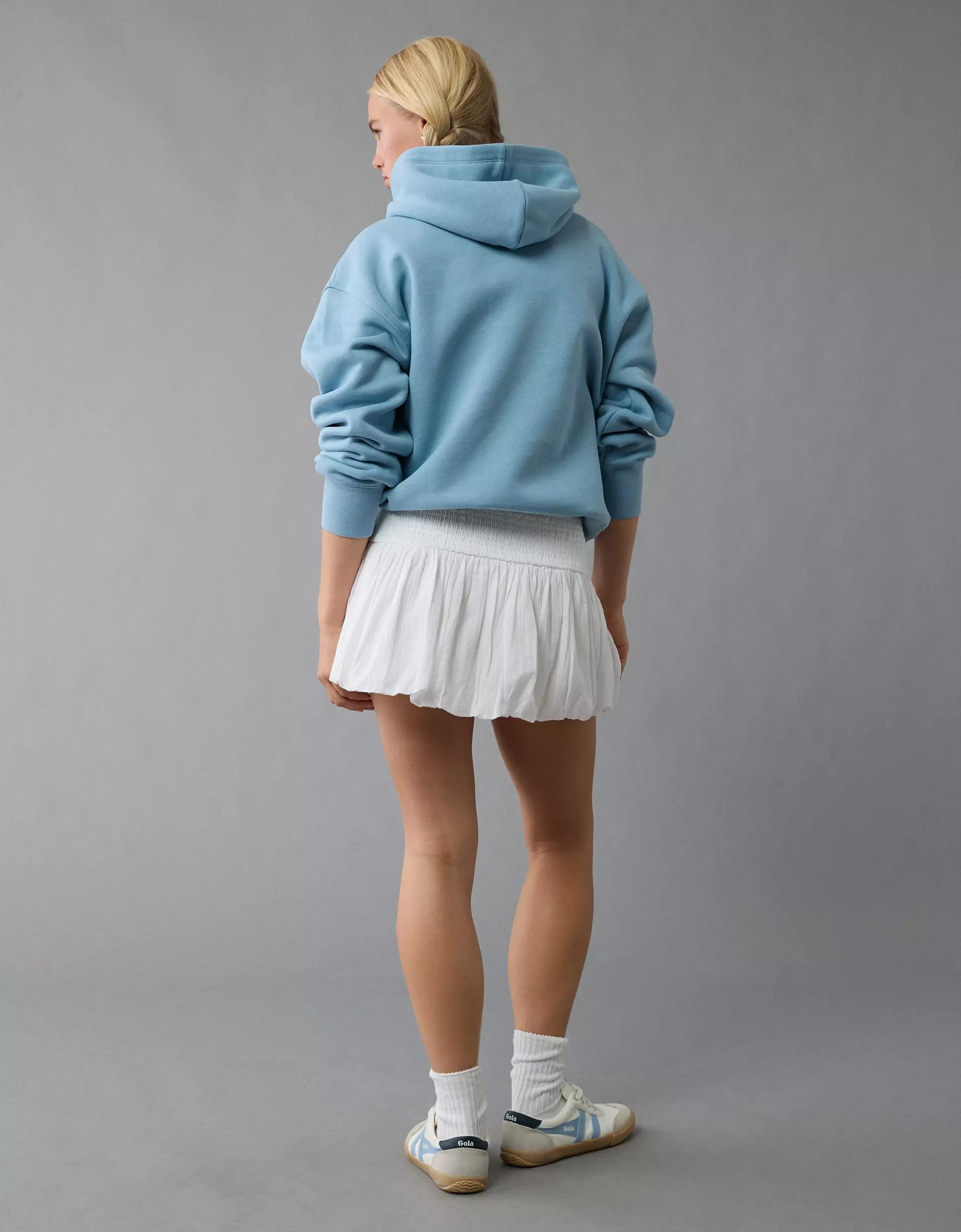 AE High-Waisted Smocked Bubble Skirt Product Image