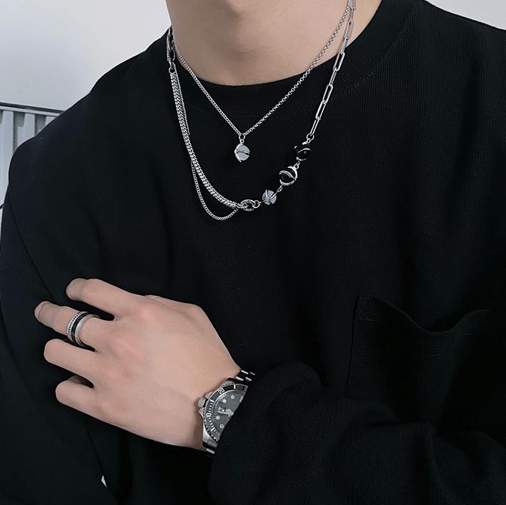 GHOST MULTI LAYER CHAIN NECKLACE Product Image