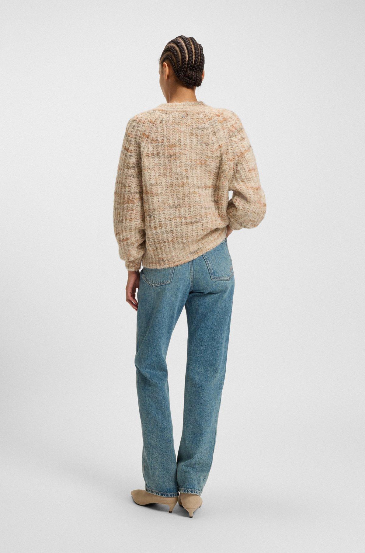 Alpaca-blend relaxed-fit sweater with multicolored yarns Product Image