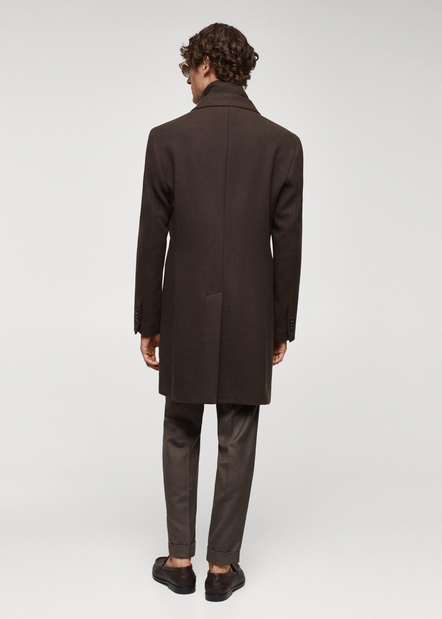 Wool coat with detachable collar - Men | MANGO USA Product Image