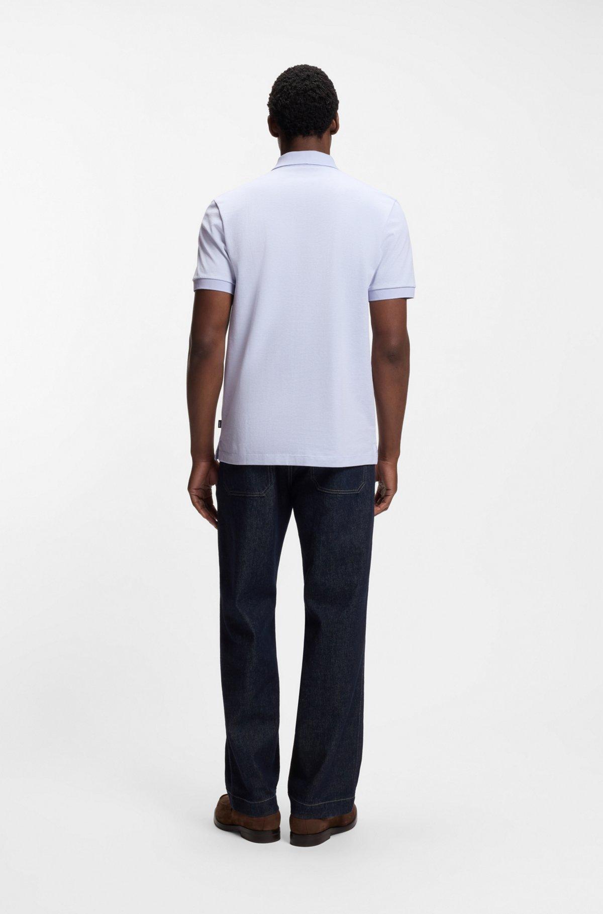 Bubble-structure polo shirt in cotton Product Image