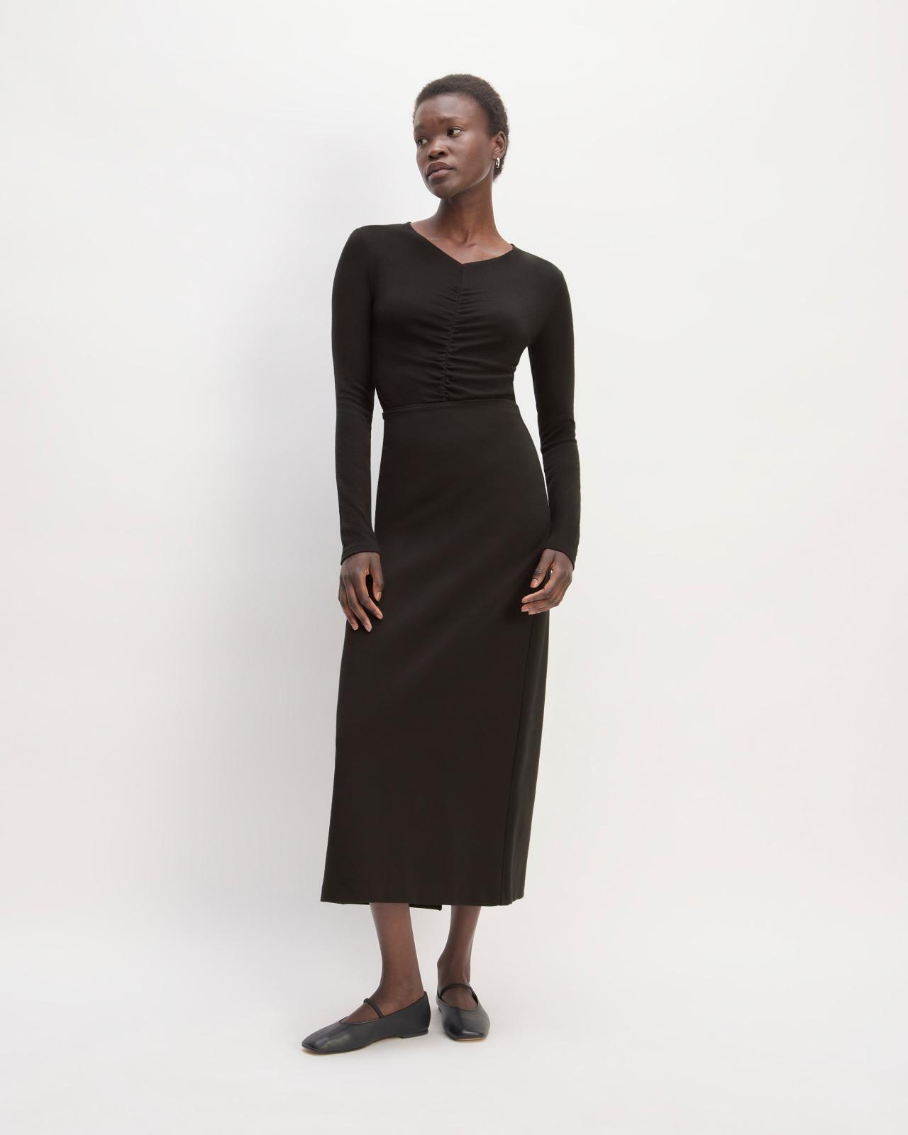 Womens Ruched V-Neck T-Shirt in Butterluxe by Everlane Product Image