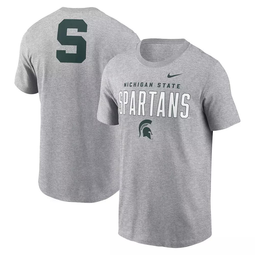 Men's Nike Heather Gray Michigan State Spartans Campus 2-Hit Primary Mascot T-Shirt,  Product Image