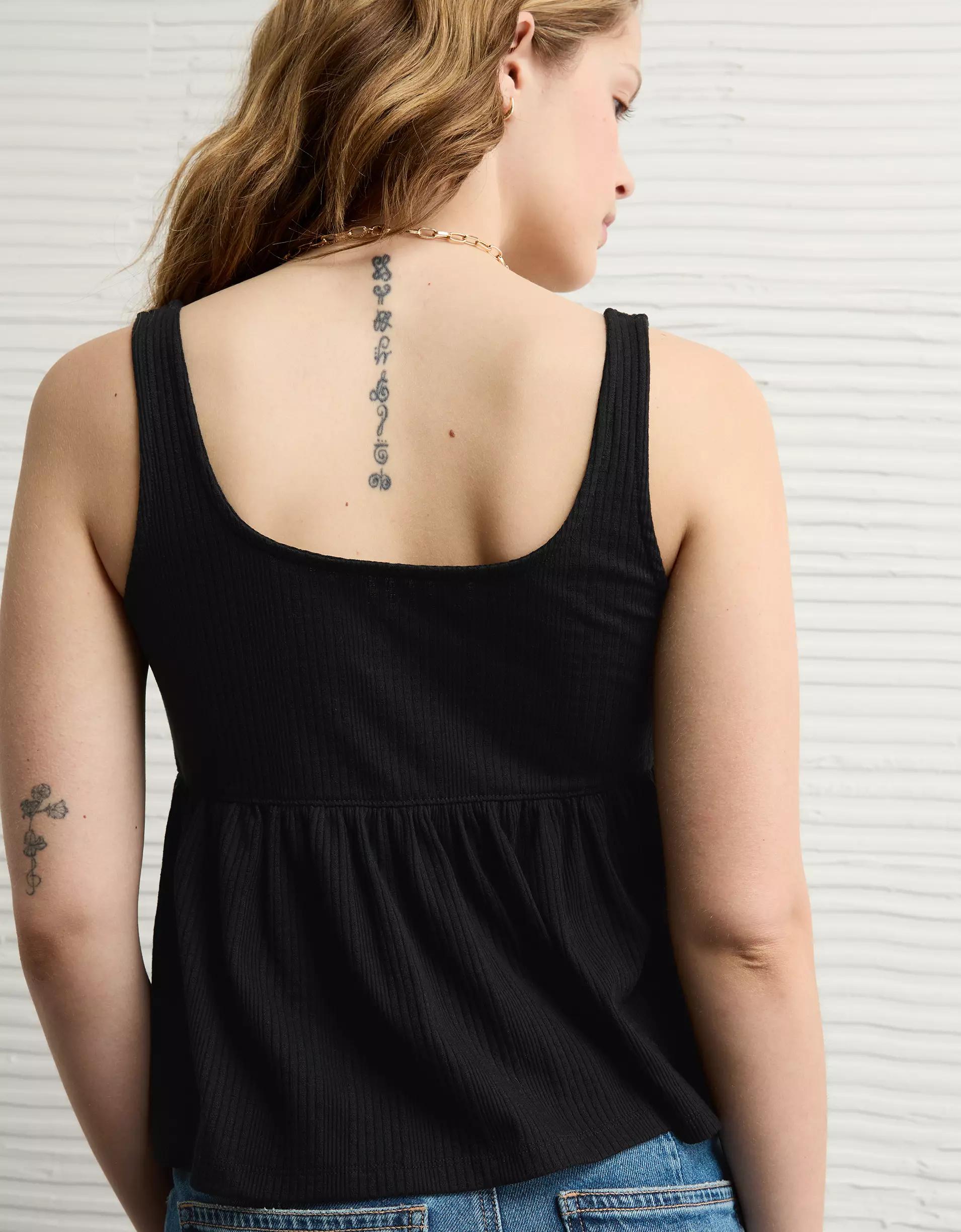 AE Tie Front Flyaway Babydoll Tank Top Product Image