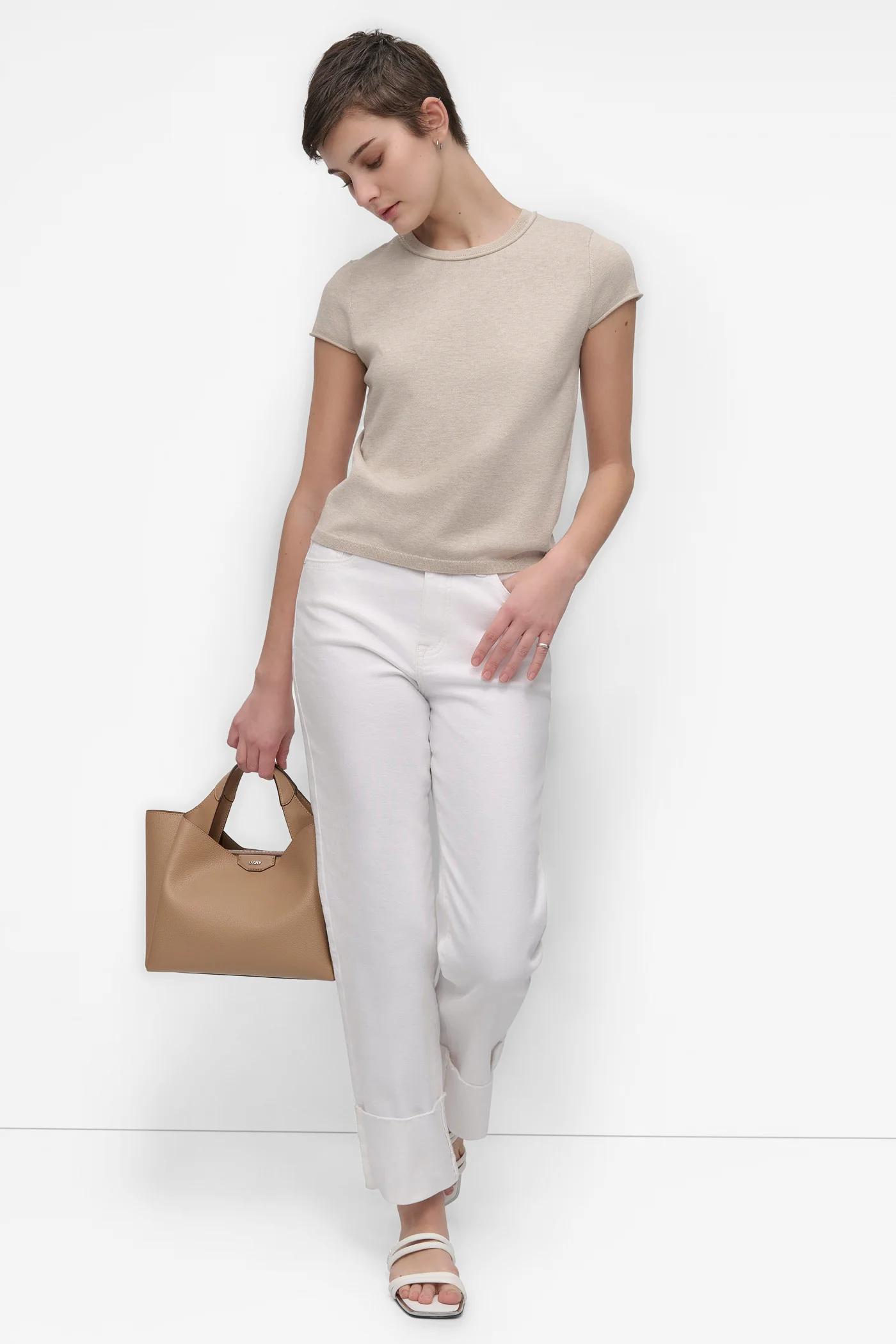 CAP SLEEVE CREW NECK KNIT Product Image