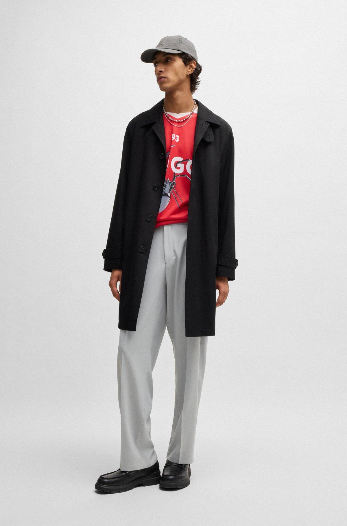 Relaxed-fit football-style mesh T-shirt with seasonal print Product Image