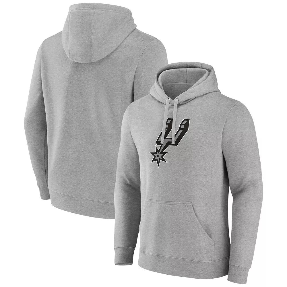 Men's Fanatics Branded Heather Gray Toronto Raptors Primary Logo Pullover Hoodie,  Product Image