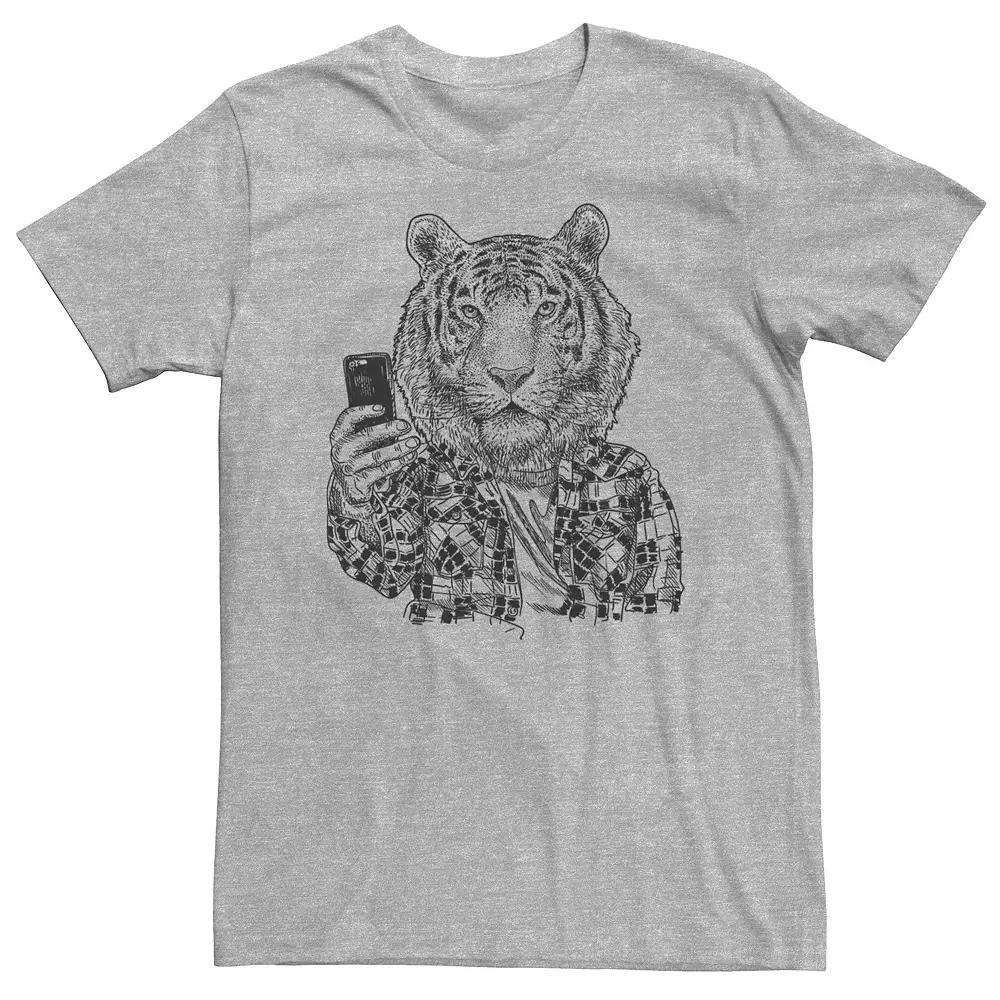 Big & Tall Trendy Tiger Selfie Tee, Men's,  Product Image