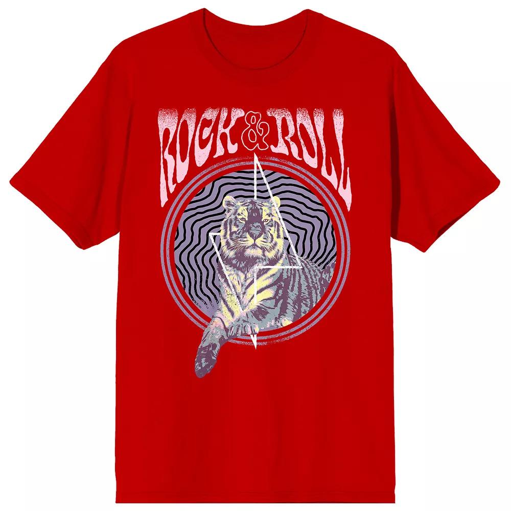 Men's Vintage-Style Rock & Roll Graphic Tee,  Product Image