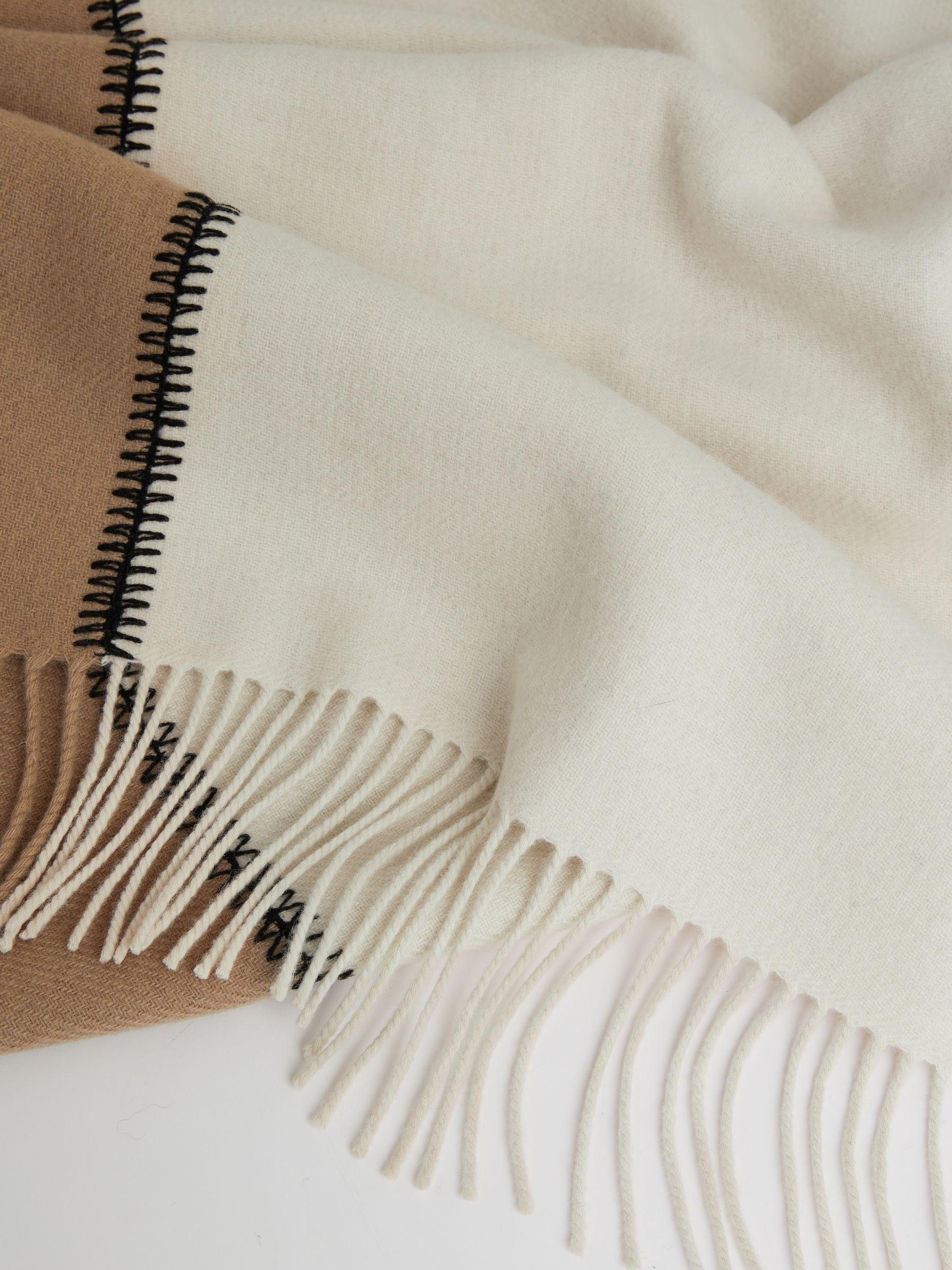 Lambswool Whipstitched Scarf in Camel Product Image