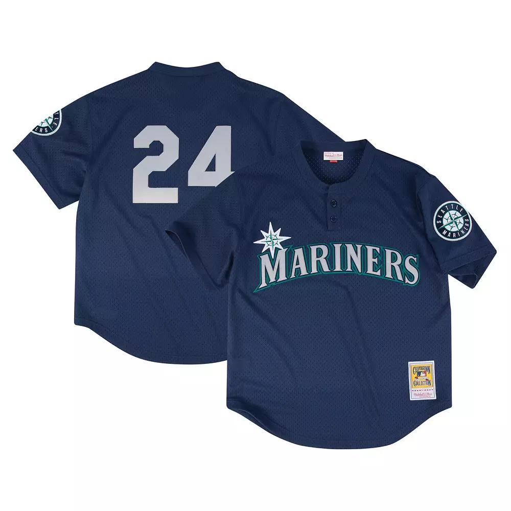 Men's Profile Navy Seattle Mariners Big & Tall Cooperstown Collection Mesh Batting Practice Jersey,  Product Image