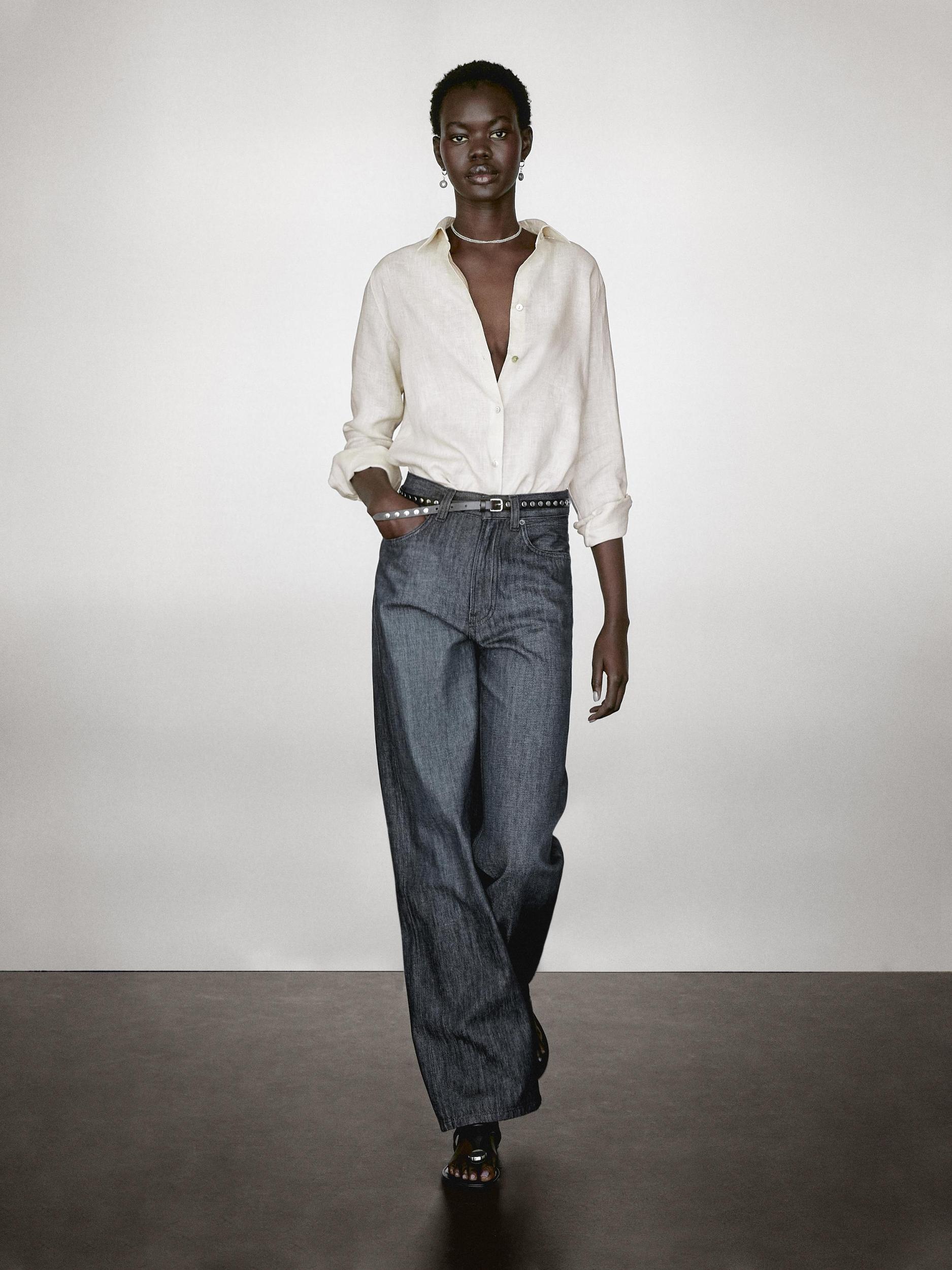 Flowing 100% linen shirt Product Image