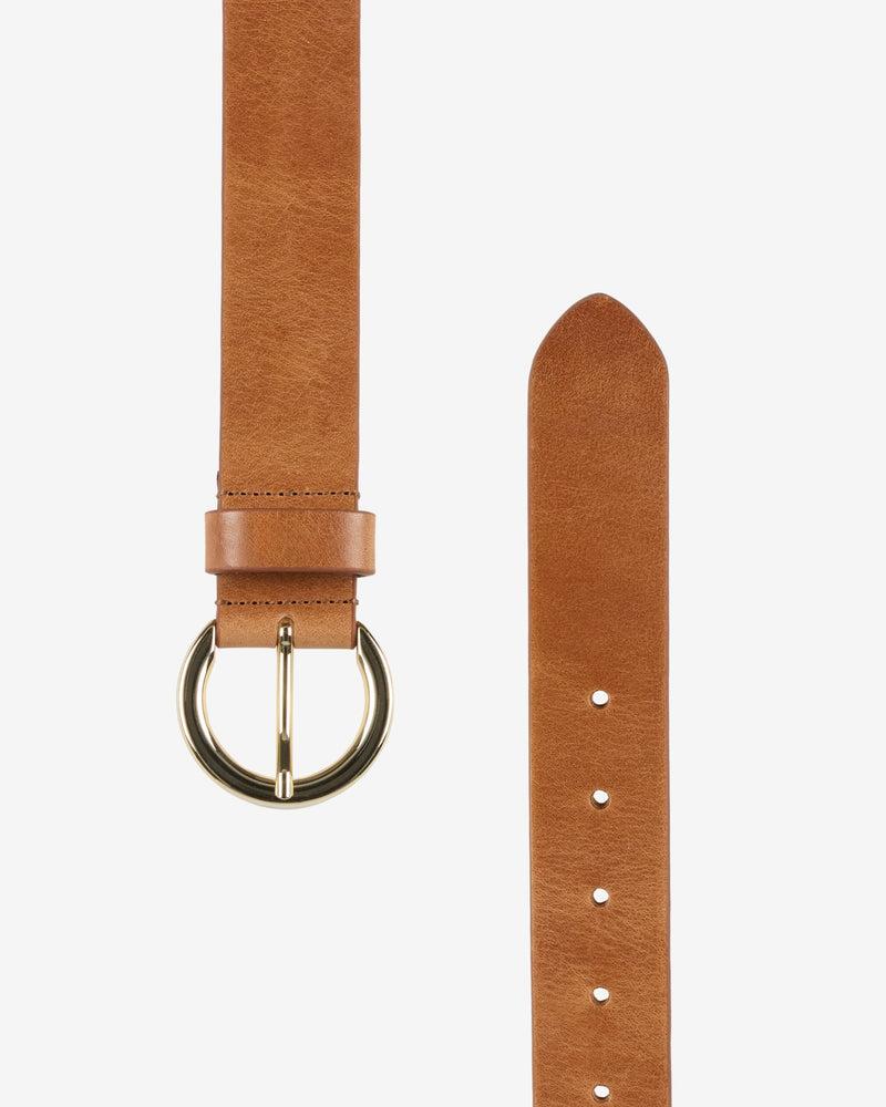 Round Buckle Italian Leather Belt Product Image