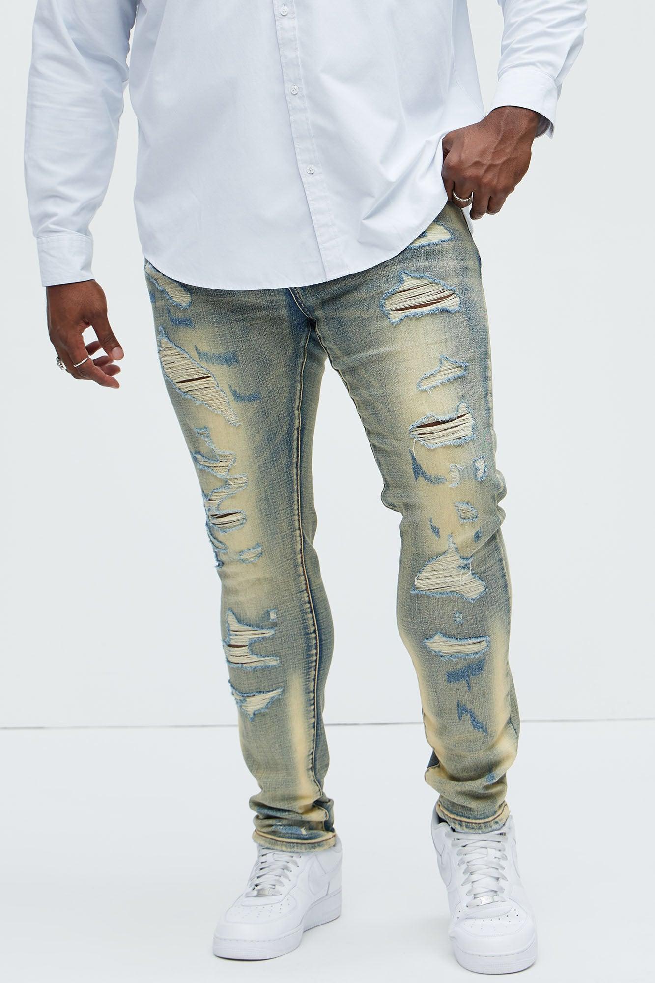 Don't Distressed Skinny Jeans - Vintage Blue Wash Product Image
