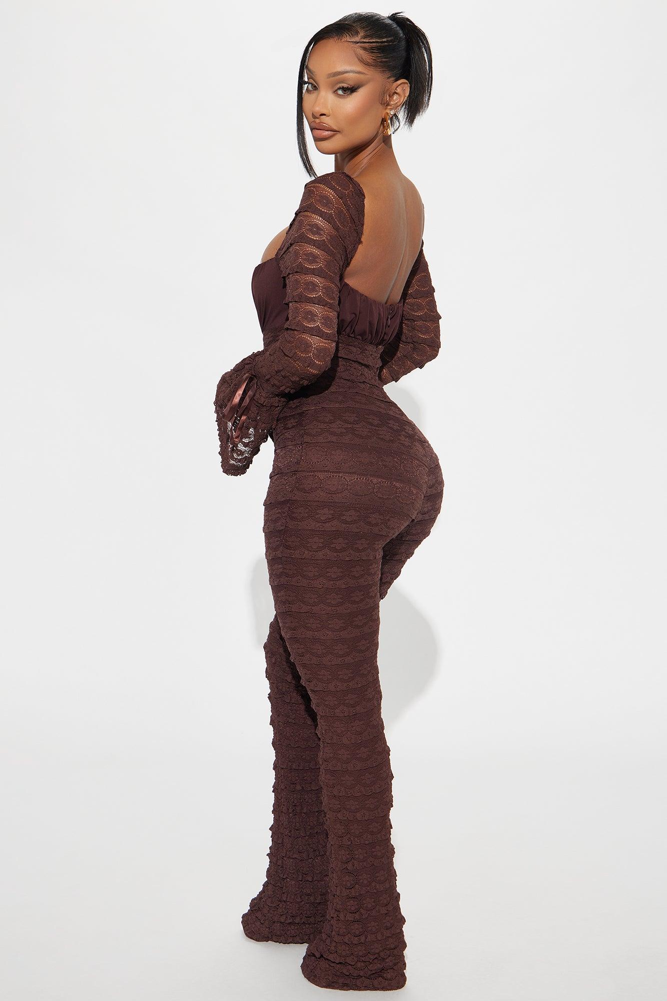 Espresso Lace Jumpsuit - Brown Product Image