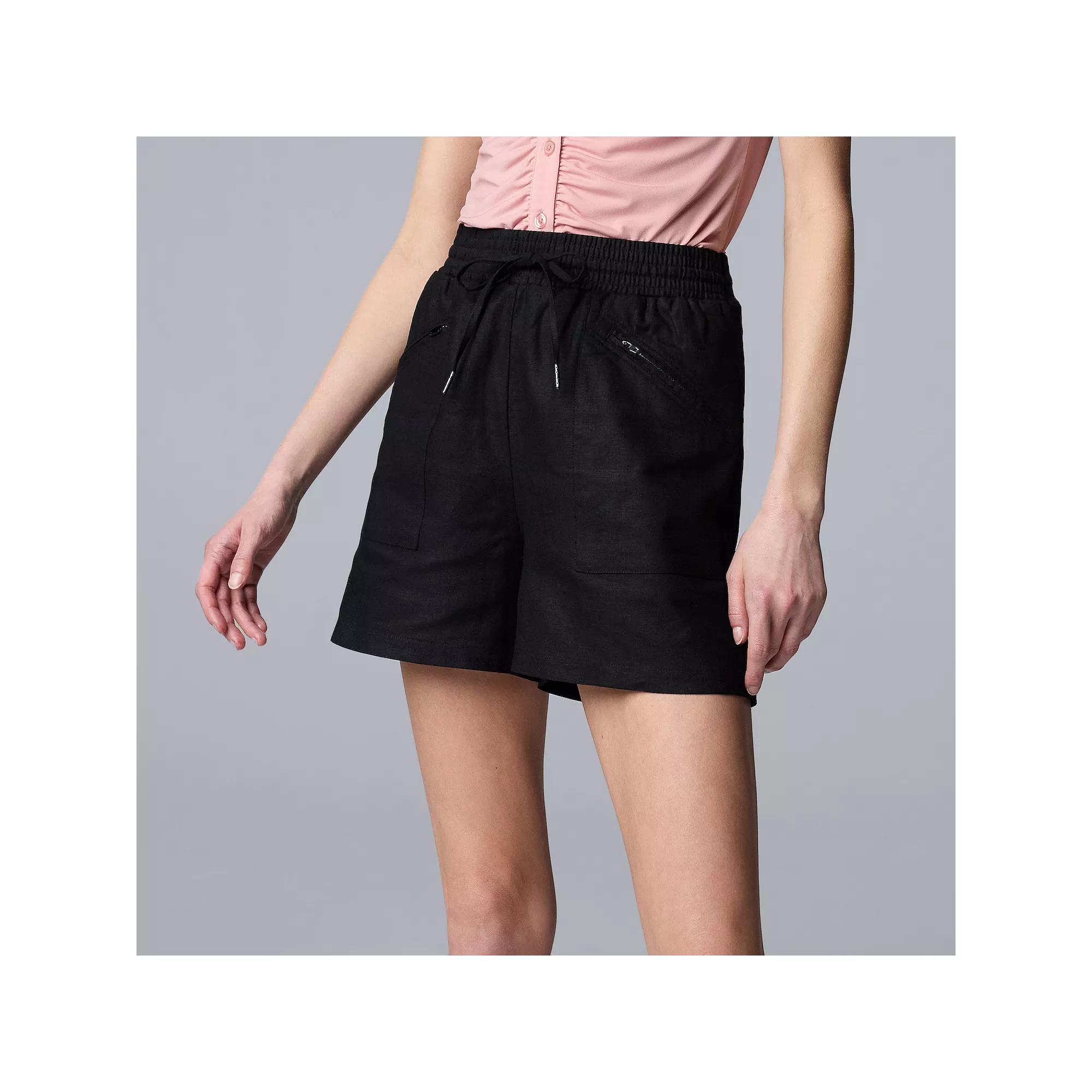 Petite Simply Vera Vera Wang Zip Front Shorts, Women's,  Product Image