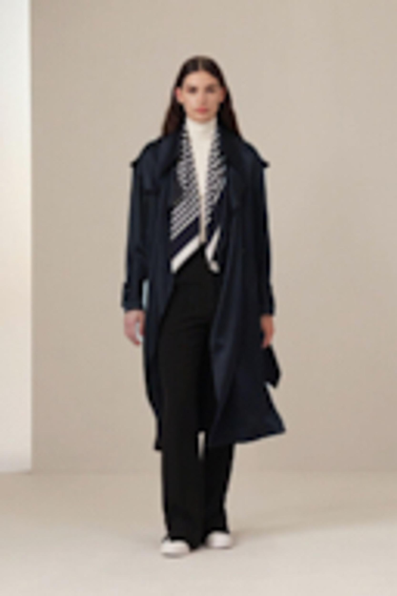 LILYSILK Womens Silk Trench - Midnight Blue 100% Silk - Comfort Relaxed Drop-Shoulder Outerwear M Product Image