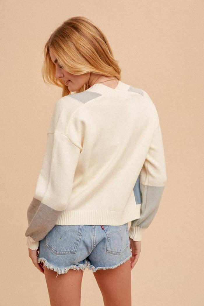 Colorblock Boxy Cardigan Product Image