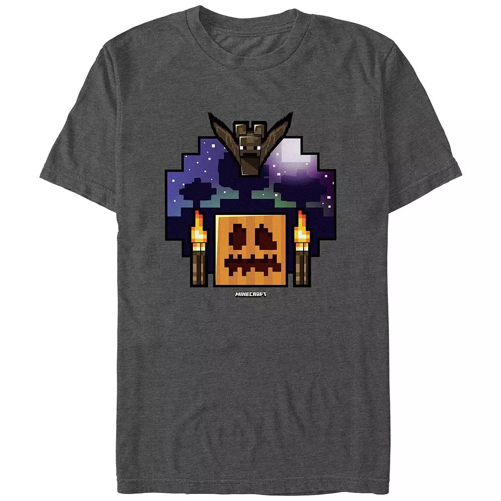 Men's Minecraft Terrified Pumpkin Graphic Tee,  Product Image