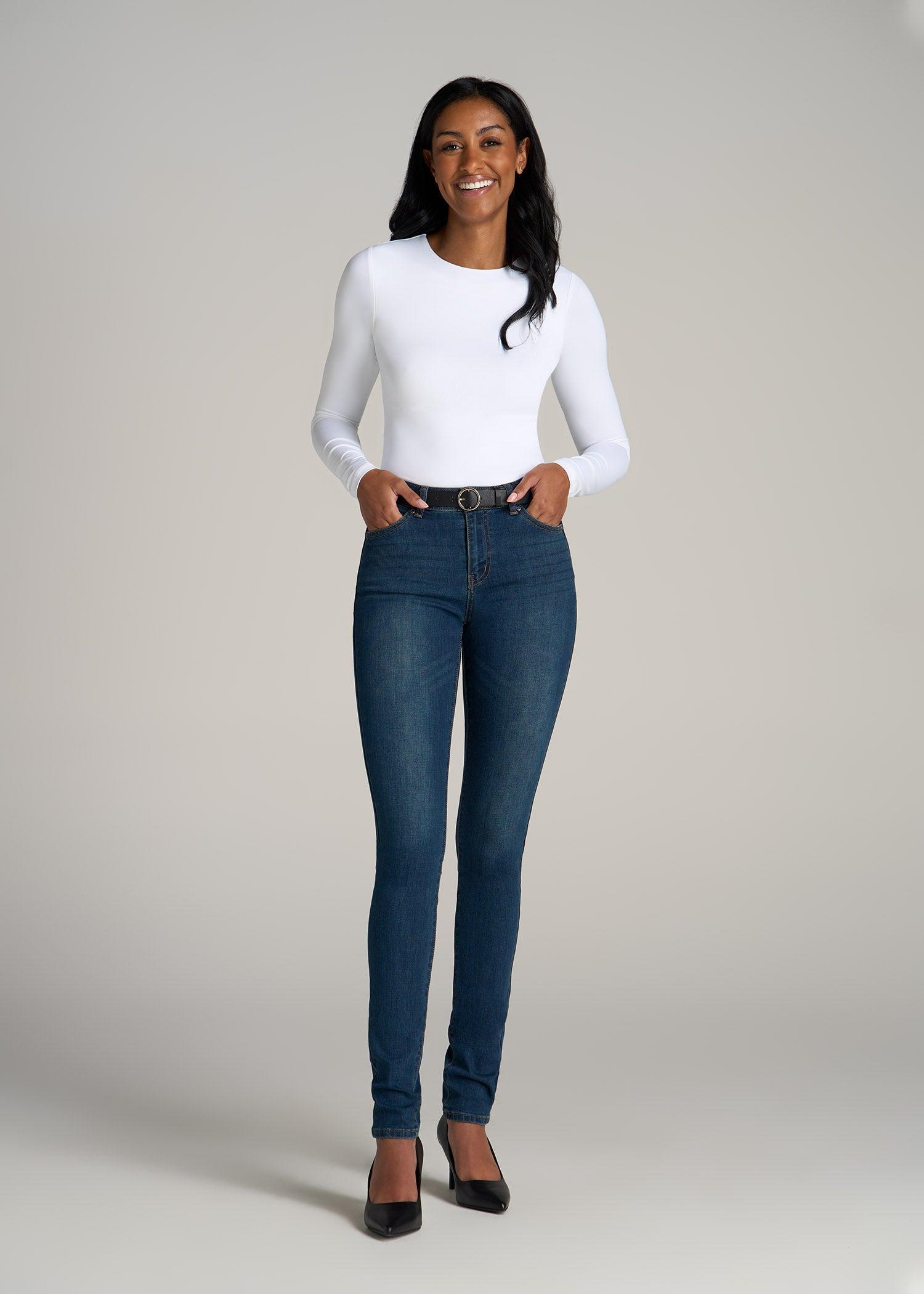 Sarah Mid-Rise Skinny Jeans for Tall Women in Blue Female Product Image