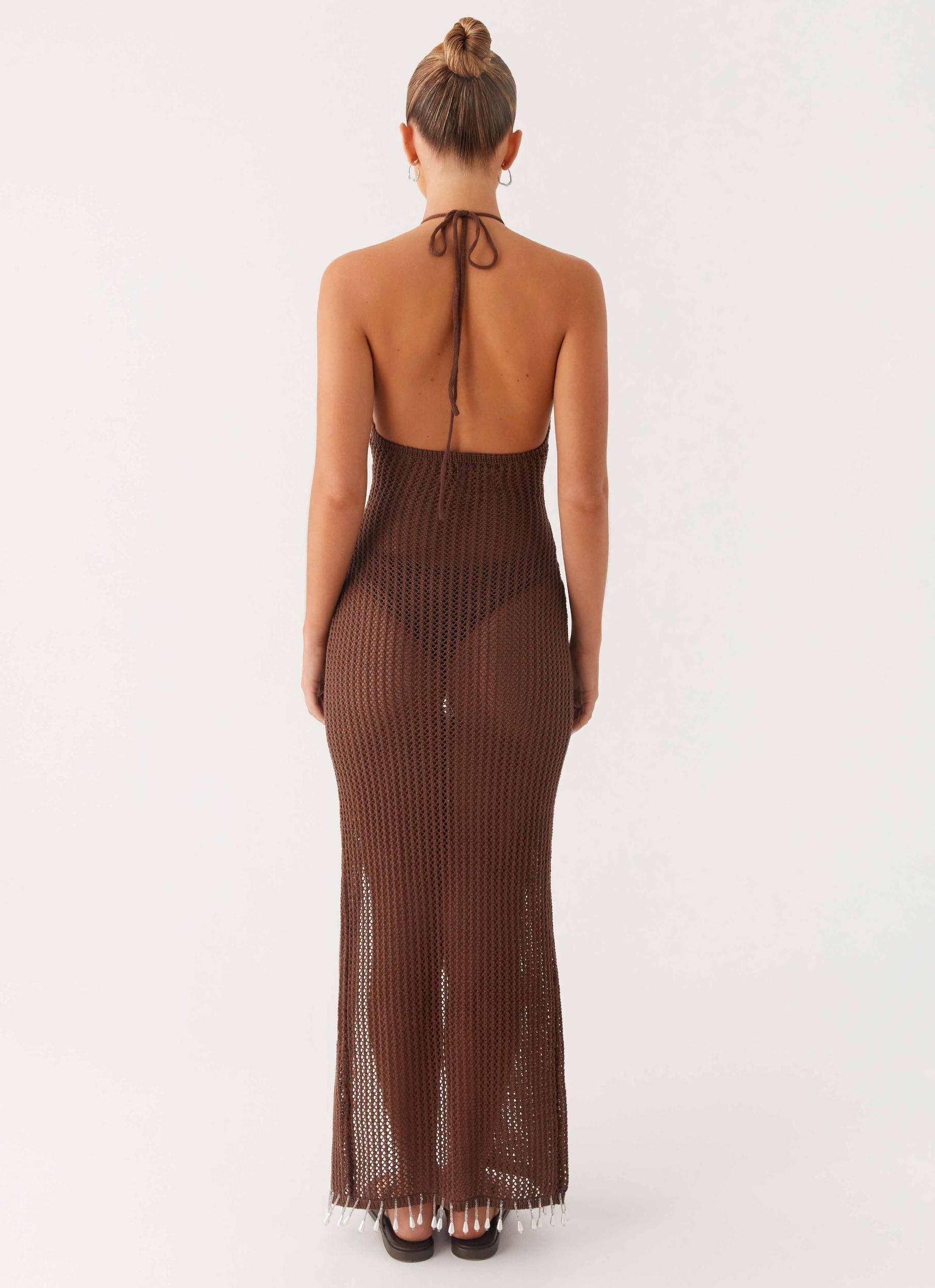 Fennella Beaded Maxi Dress - Chocolate Product Image