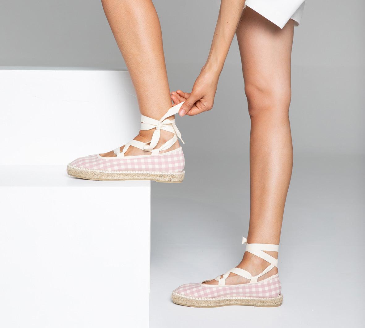 Santorini Espdarille Pink and White Product Image