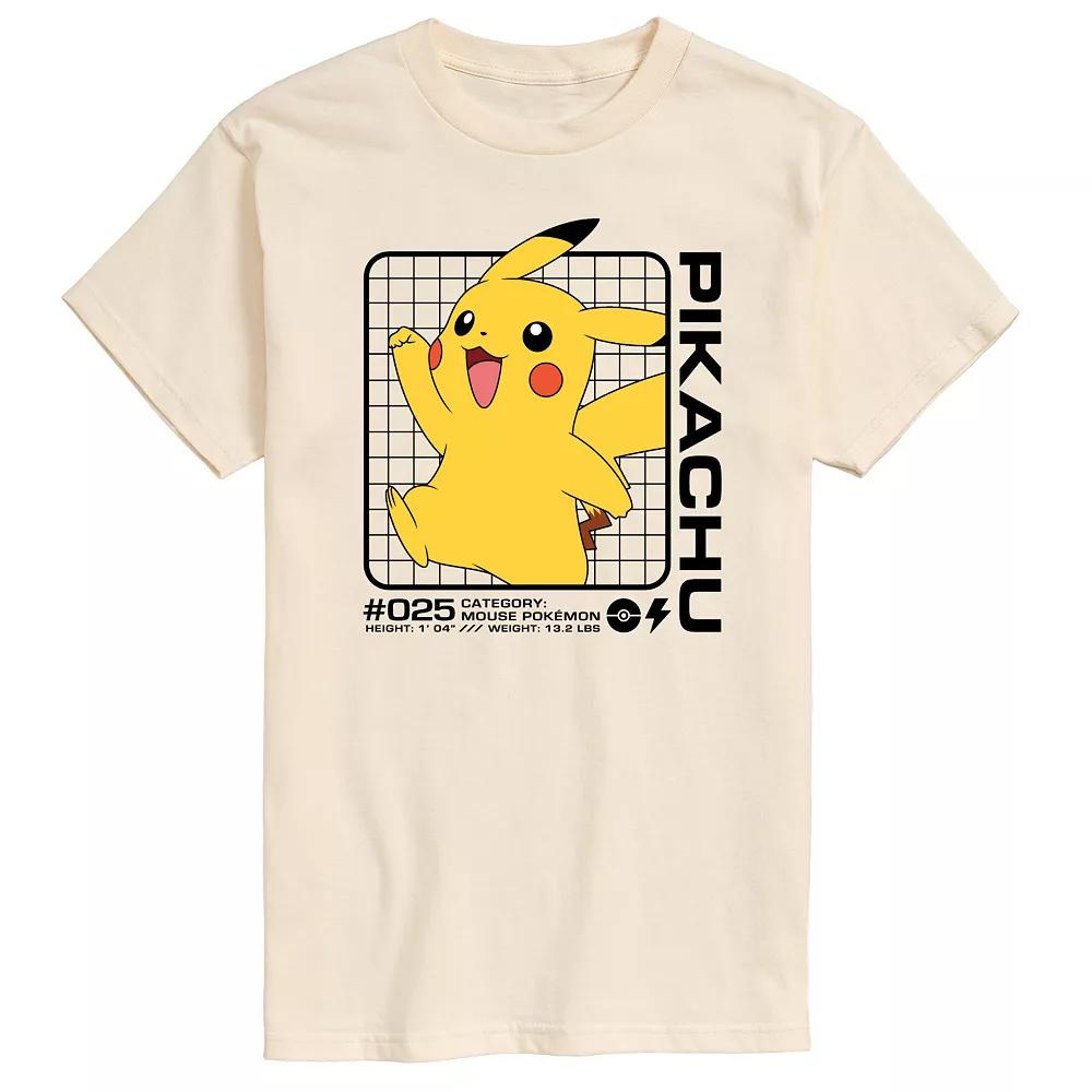 Men's Pokemon Pikachu Stats Graphic Tee,  Product Image