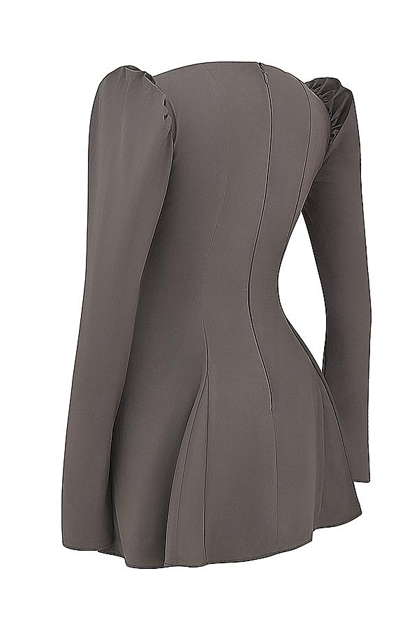 Carlina  mocha long sleeve mini dress Product Image